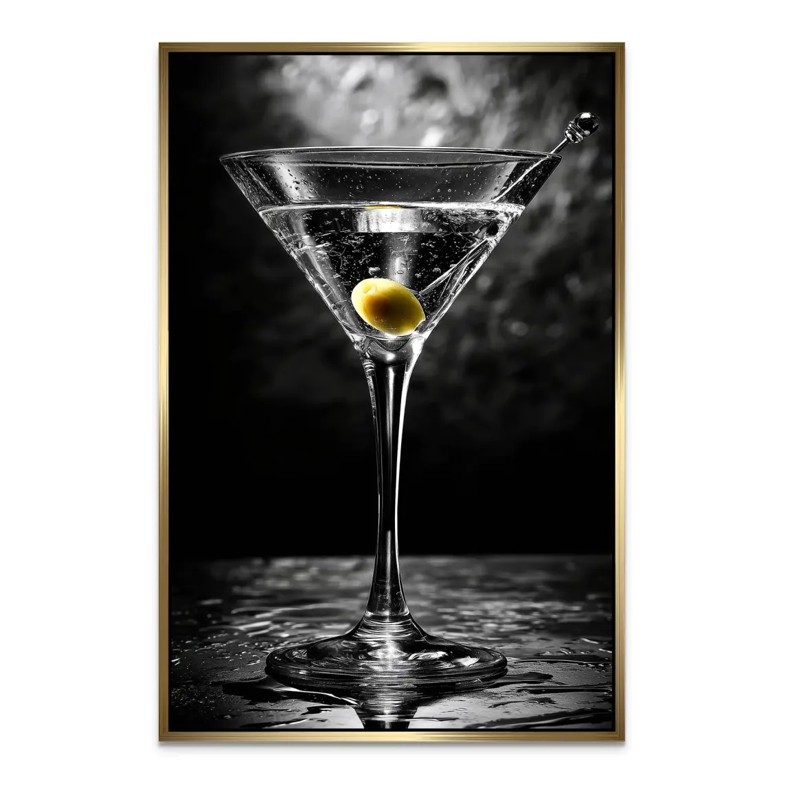 Martini Glas Noir Alu Dibond Bild