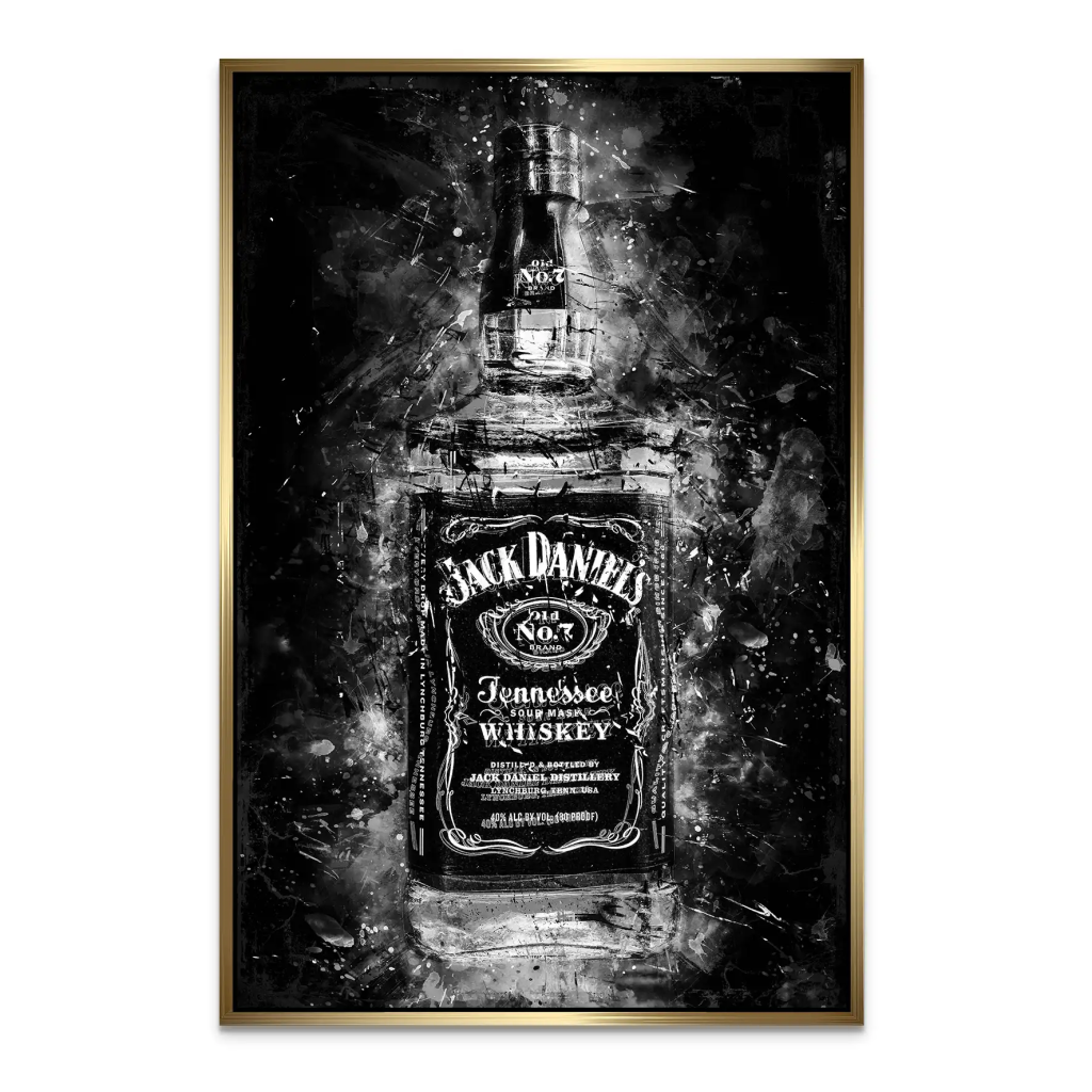 Jack Whisky Abstrakt Dark AluDibond Bild INGALERIE