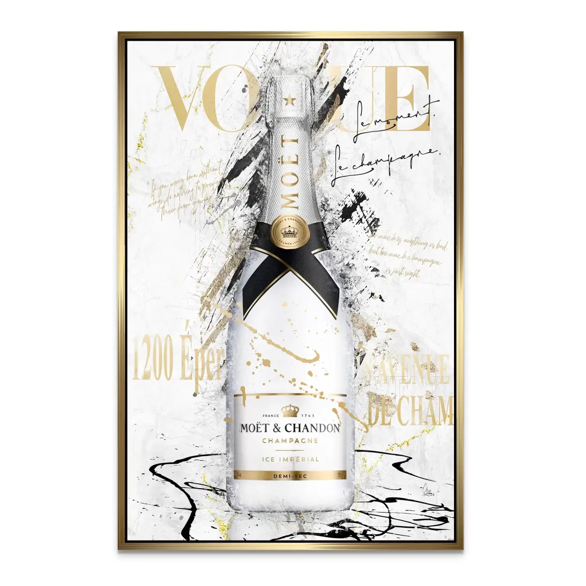 Champagner Art Alu Dibond Wandbild