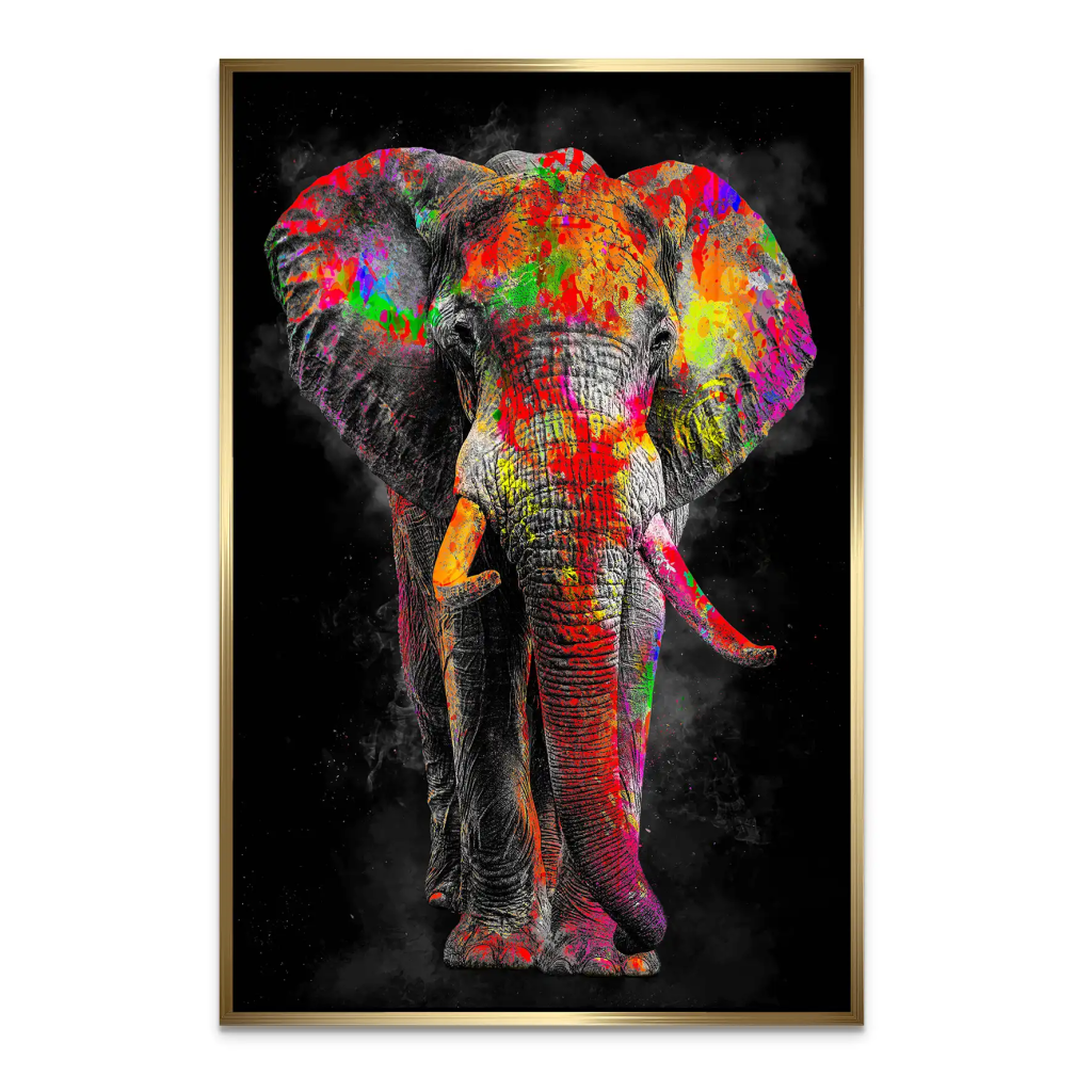 Elefant Color Style AluDibond Bild INGALERIE