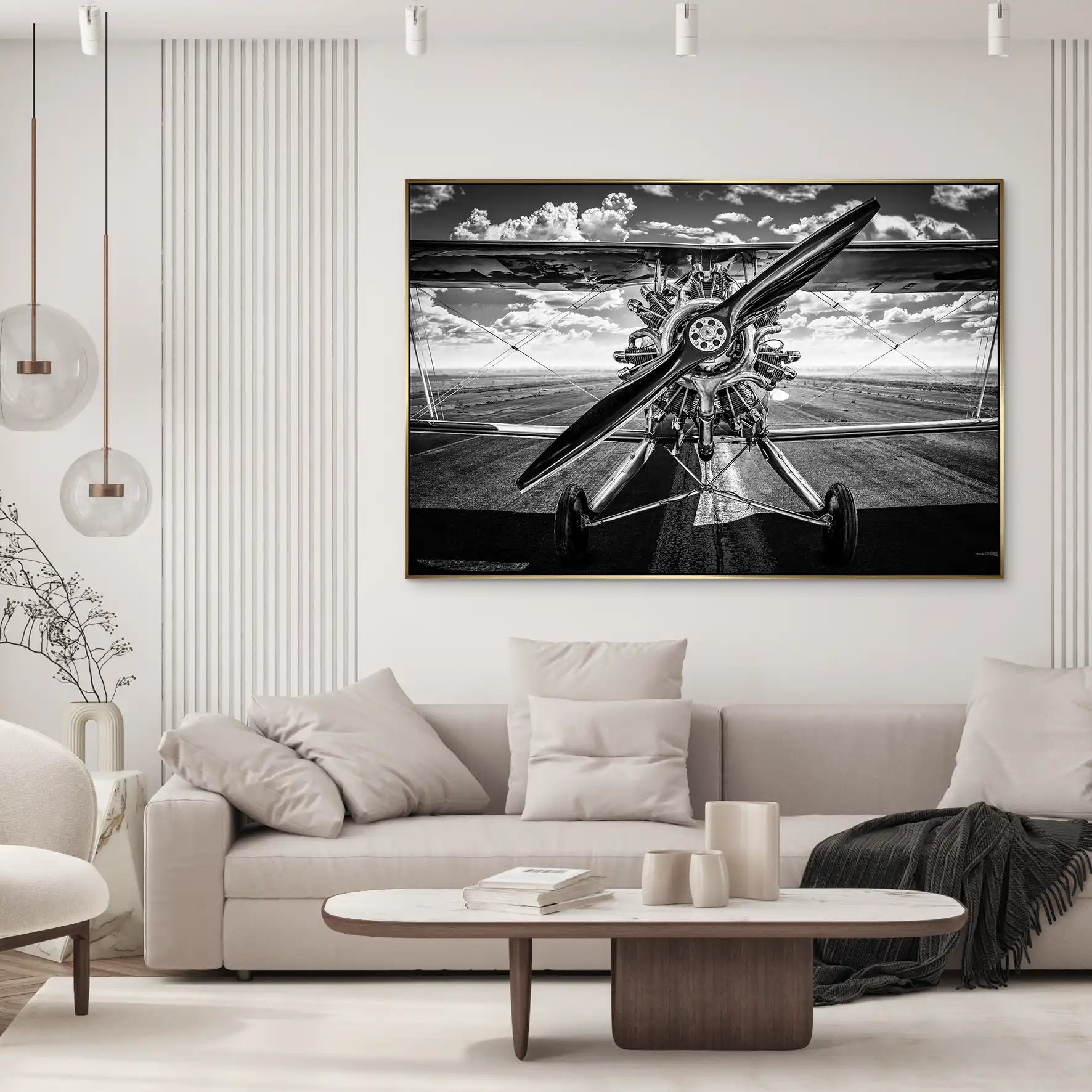 Doppeldecker Flugzeug AluDibond Bild INGALERIE