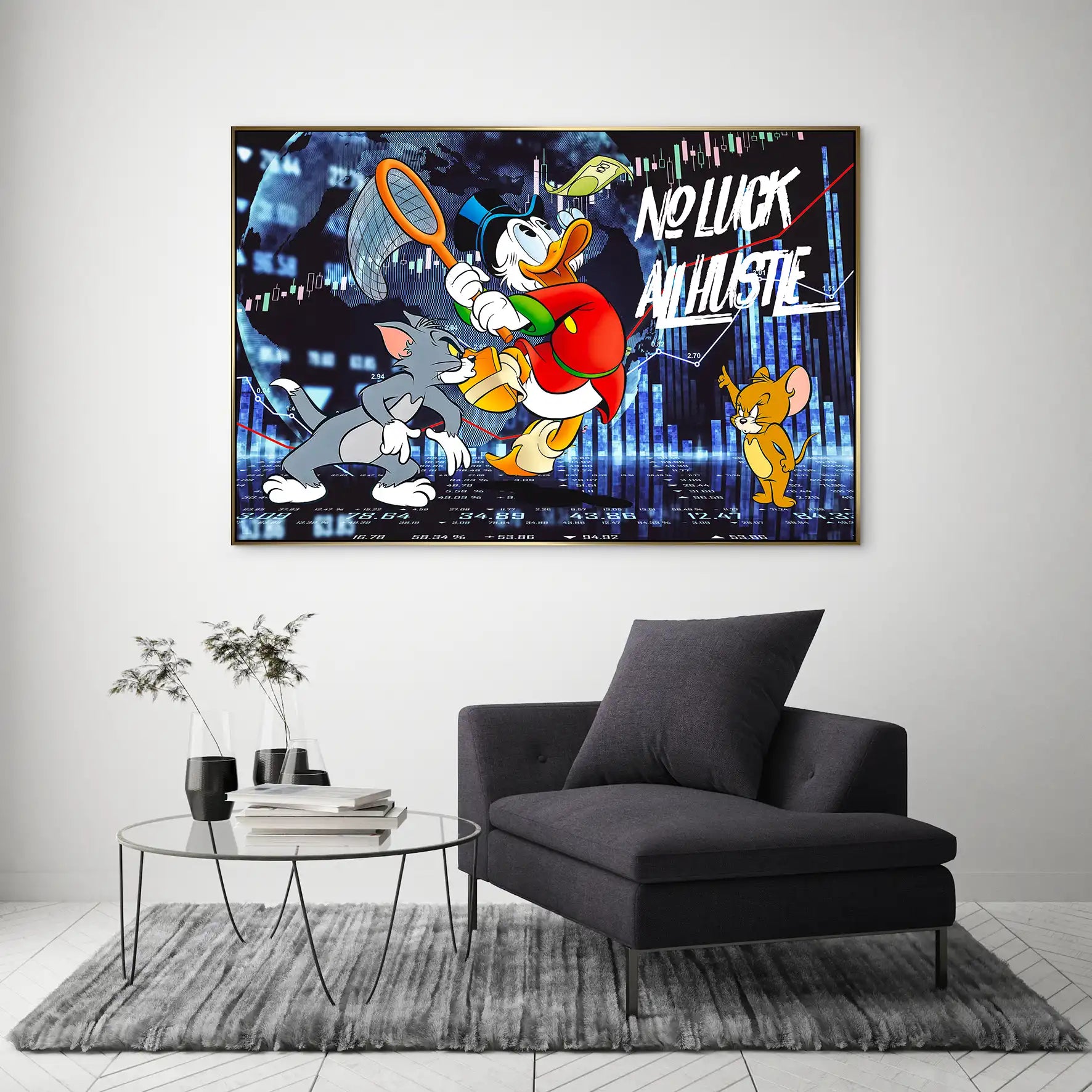 Wallstreet Dagobert Pop Art AluDibond Bild INGALERIE