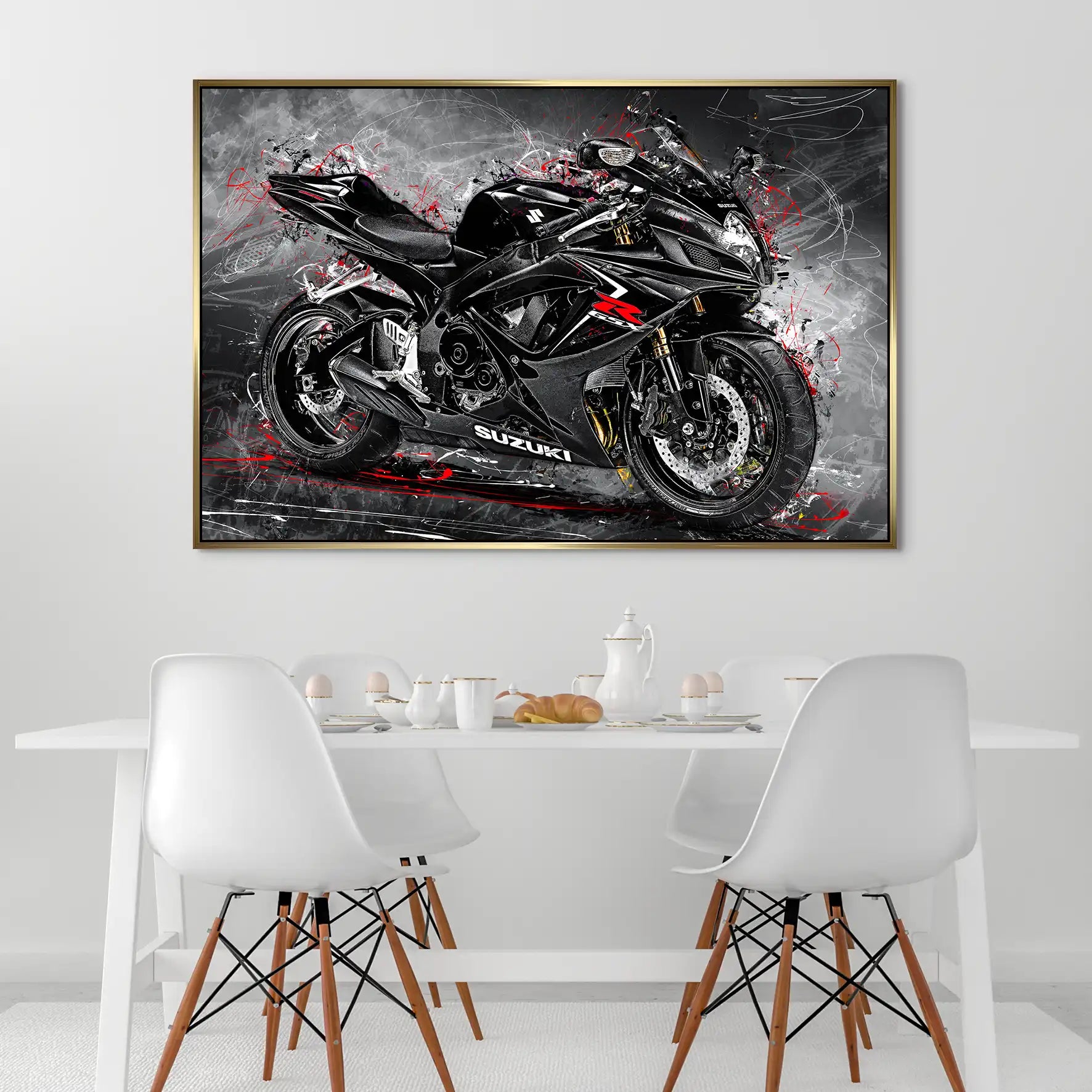 Suzuki GSXR 600 Abstrakt Black AluDibond Bild INGALERIE