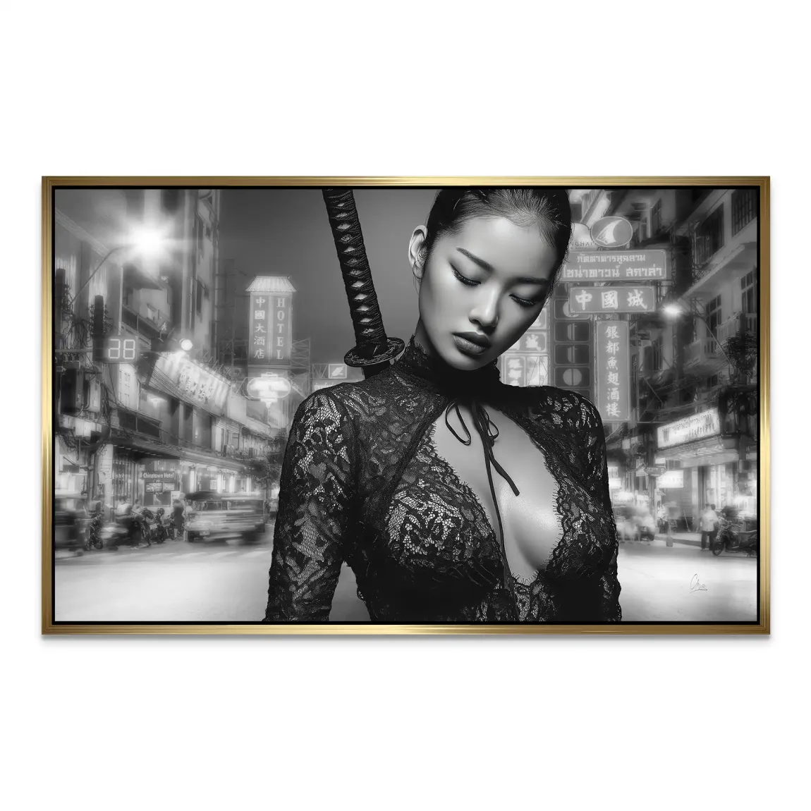Silent Katana City AluDibond Bild