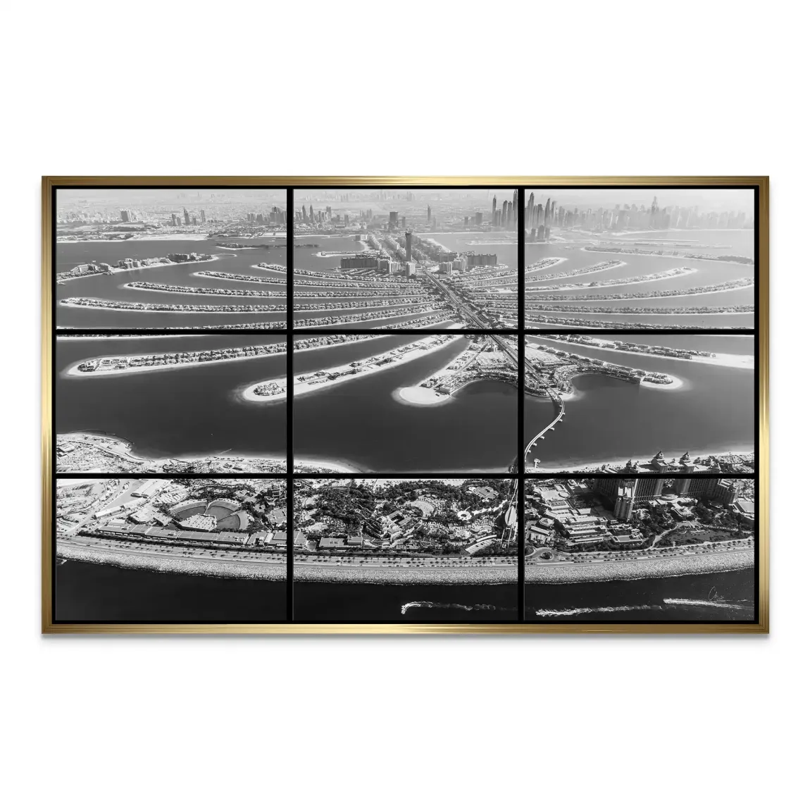 Palm View Dubai Noir AluDibond Bild