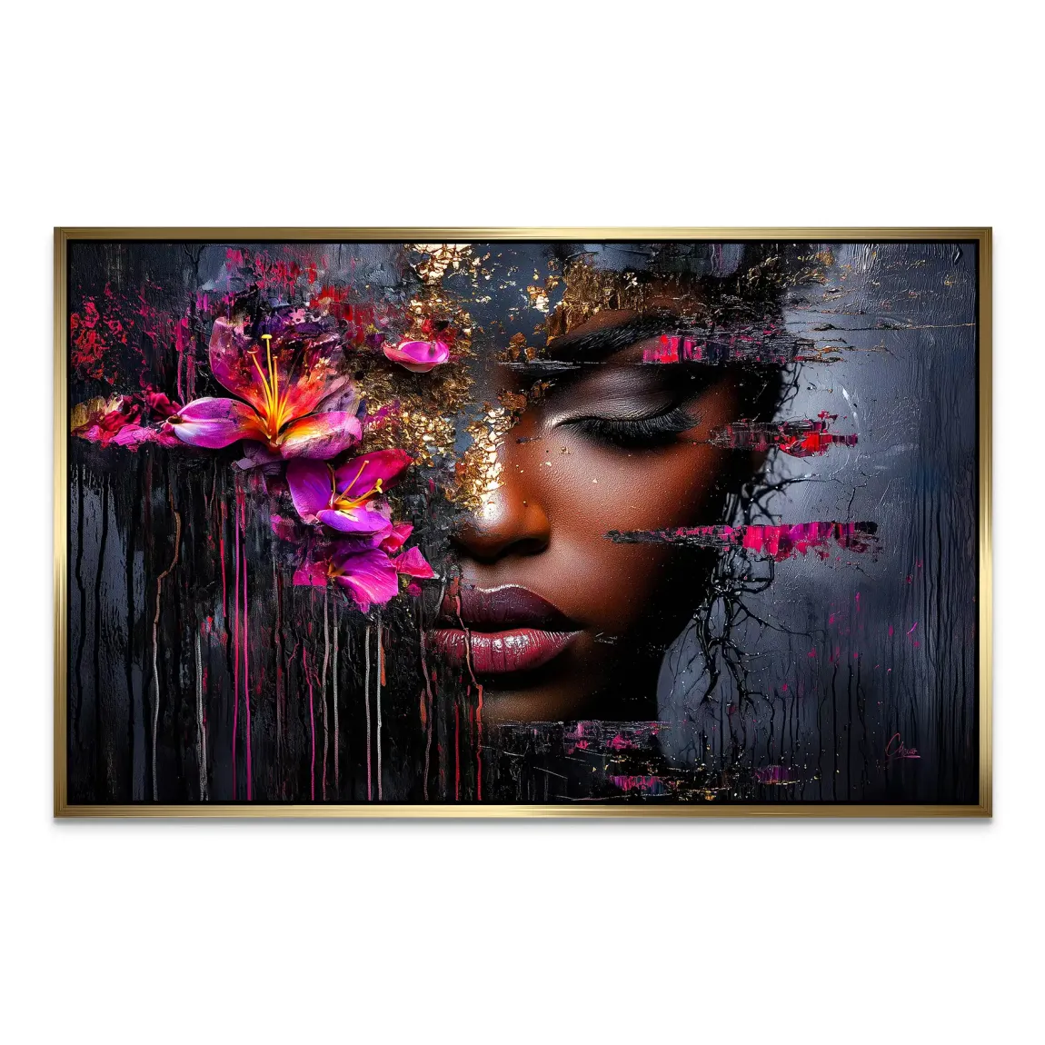 Magie aus Farbe und Gold AluDibond Bild INGALERIE