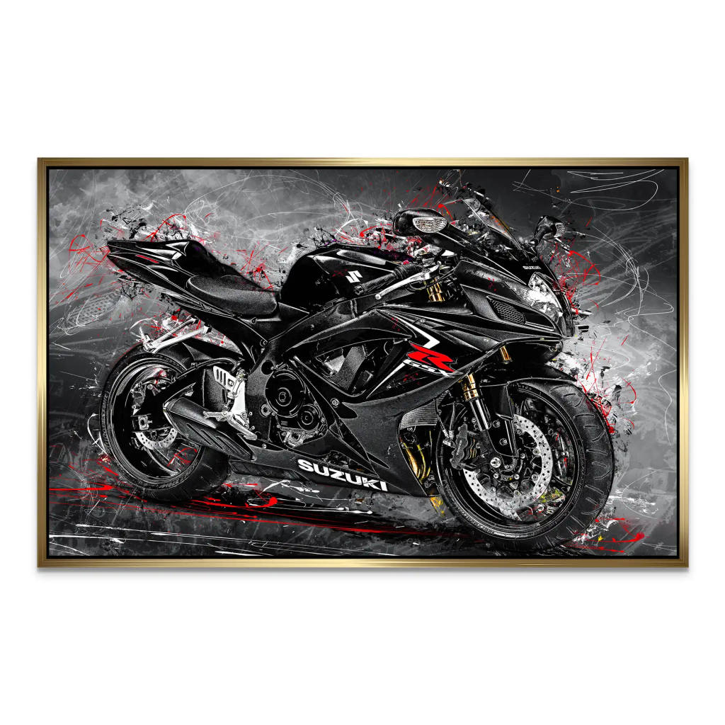 Suzuki GSXR 600 Abstrakt Black AluDibond Bild INGALERIE