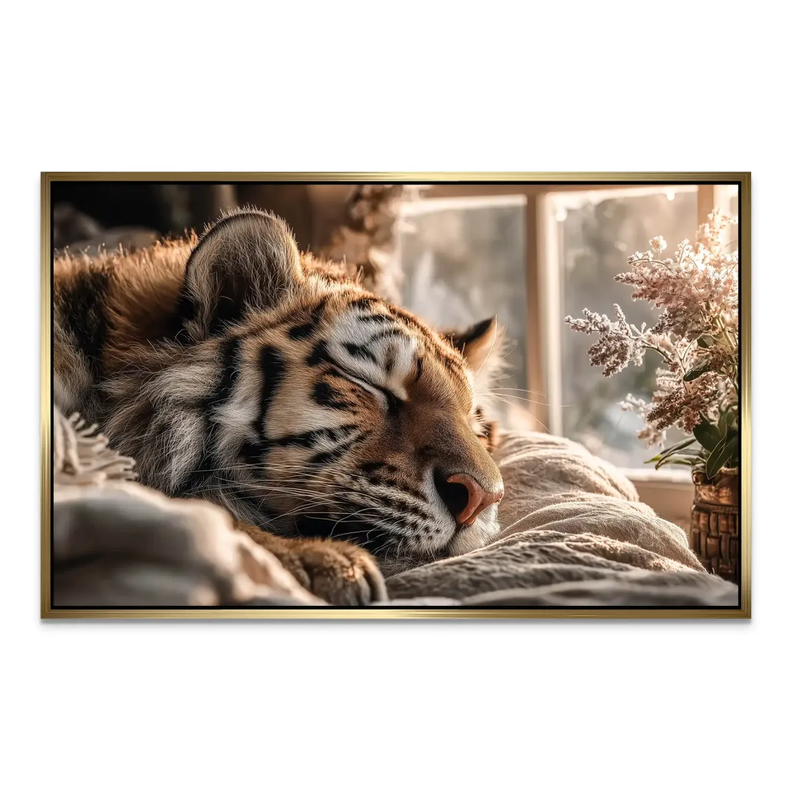 Schlafender Tiger AluDibond Wandbild