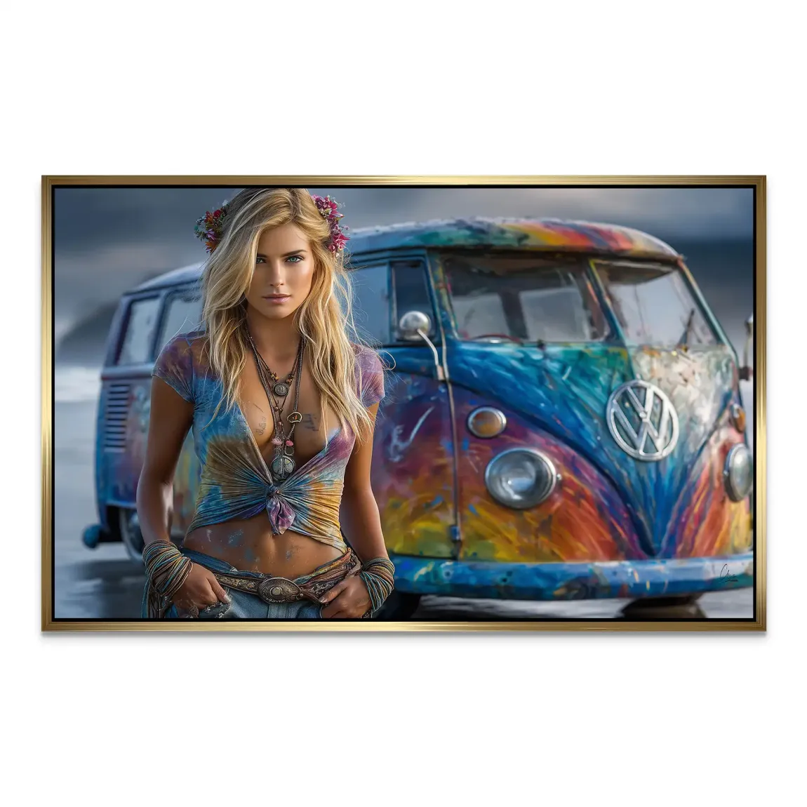 VW Bulli Beauty AluDibond Bild