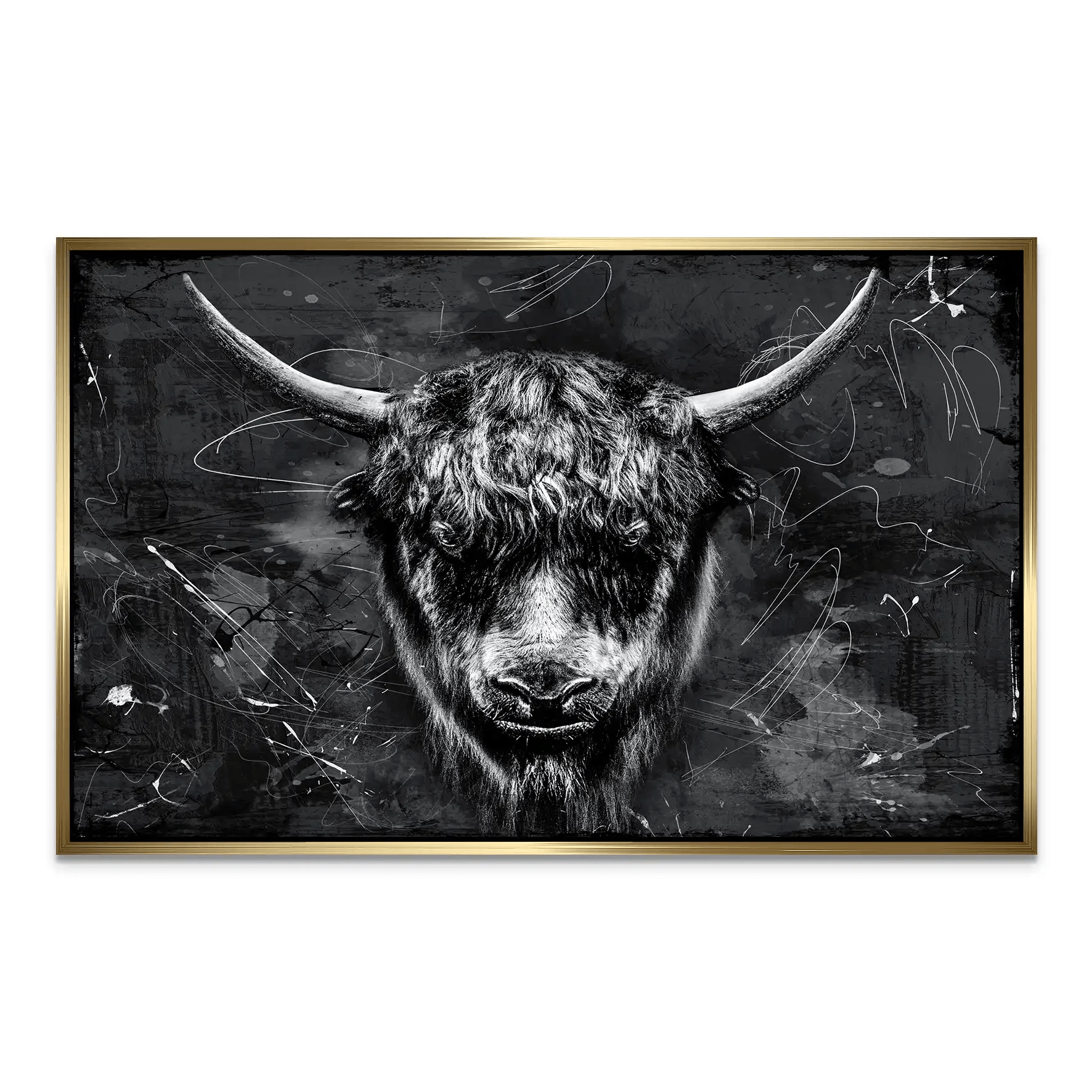 Yak Highland Abstrakt Black AluDibond Bild INGALERIE