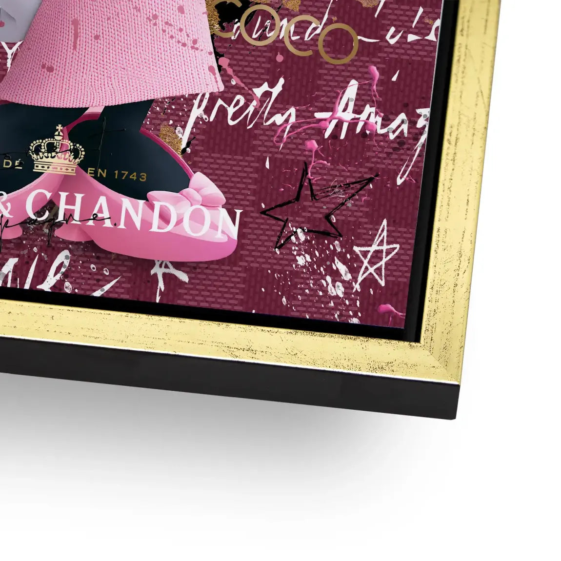 Minnie Maus Glam Chanel Alu Dibond Wandbild