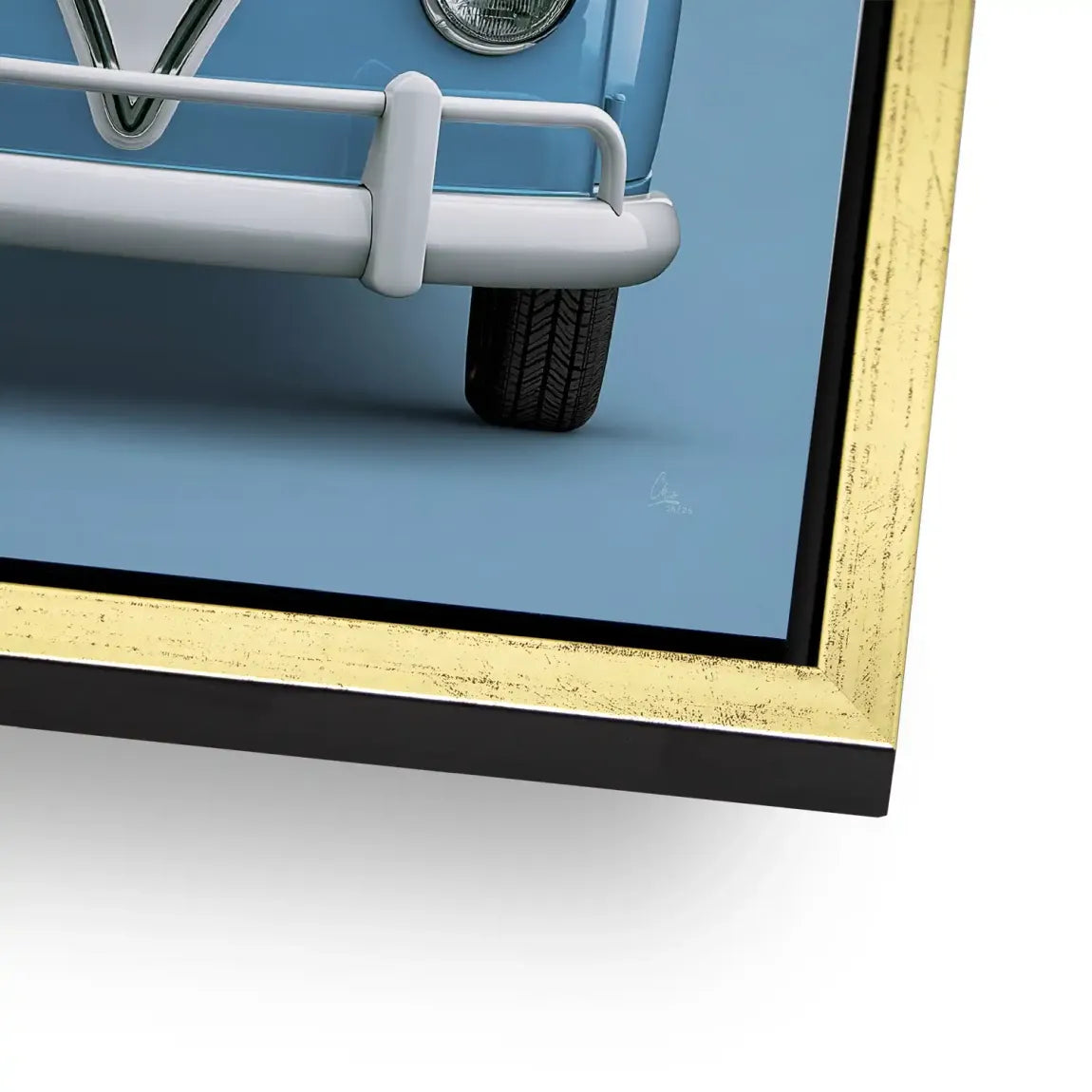 Blue VW Bulli Alu Dibond Wandbild
