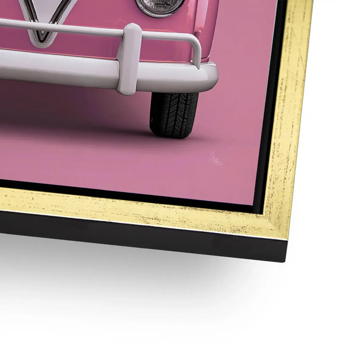 Pink VW Bulli Alu Dibond Wandbild