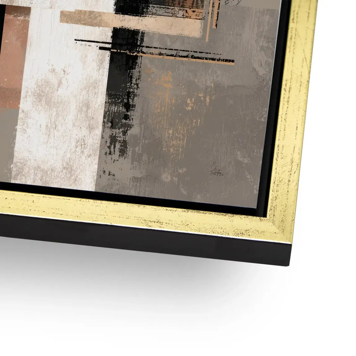 Goldene Geometrie Alu Dibond Wandbild