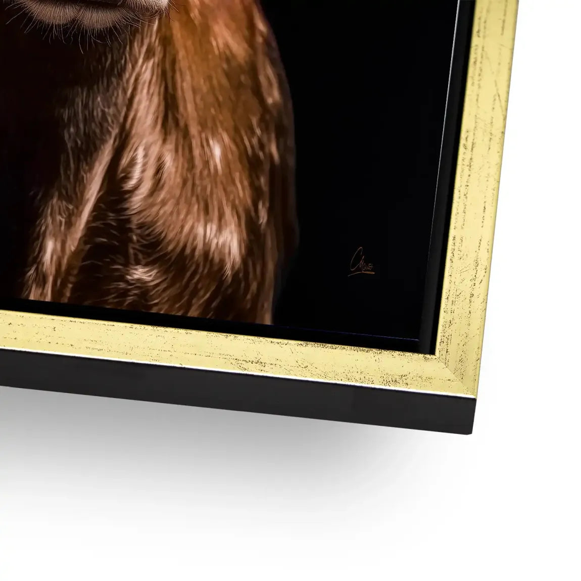 Kuh mit Strohhut Alu Dibond Bild