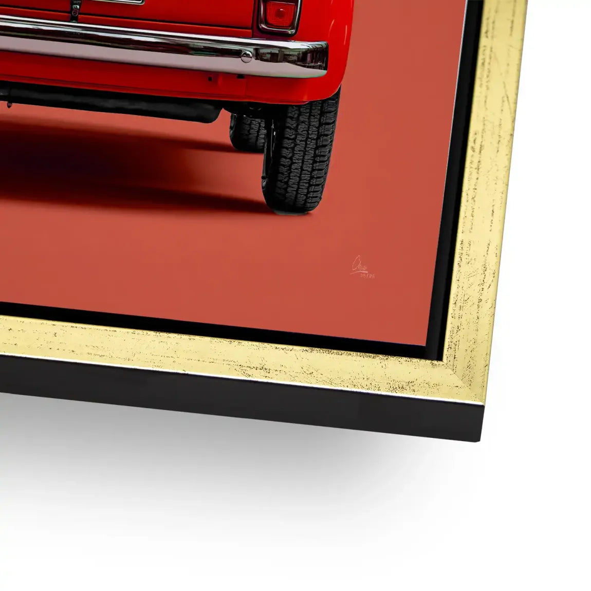 Fiat 500 Rosso Alu Dibond Wandbild