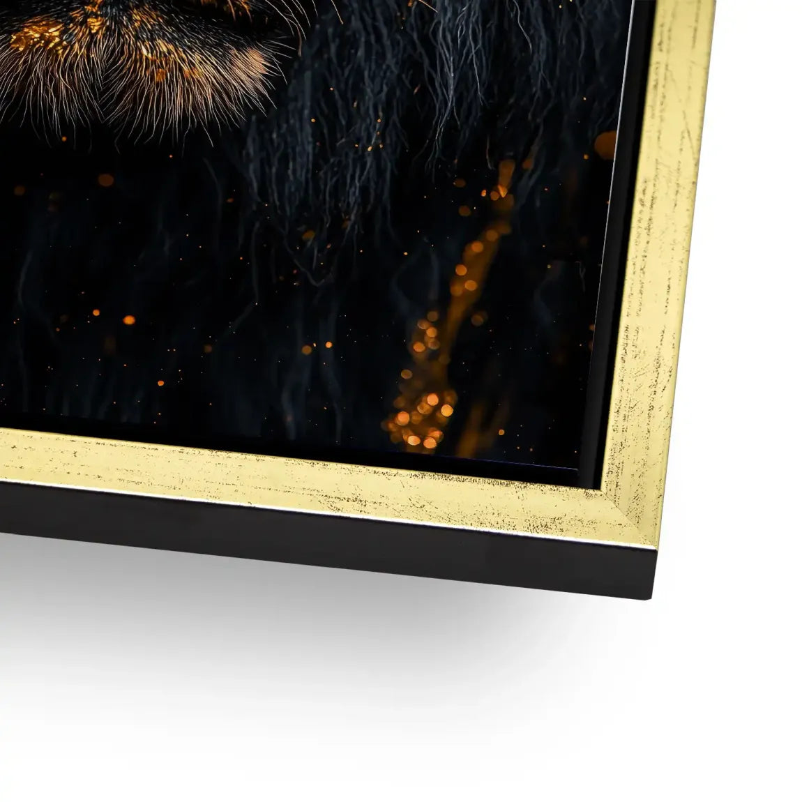 Black Lion in Gold Alu Dibond Bild INGALERIE