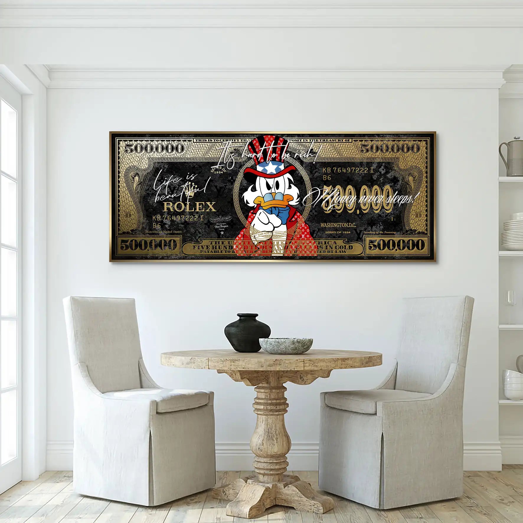 Dagobert Dollar Vintage AluDibond Bild INGALERIE