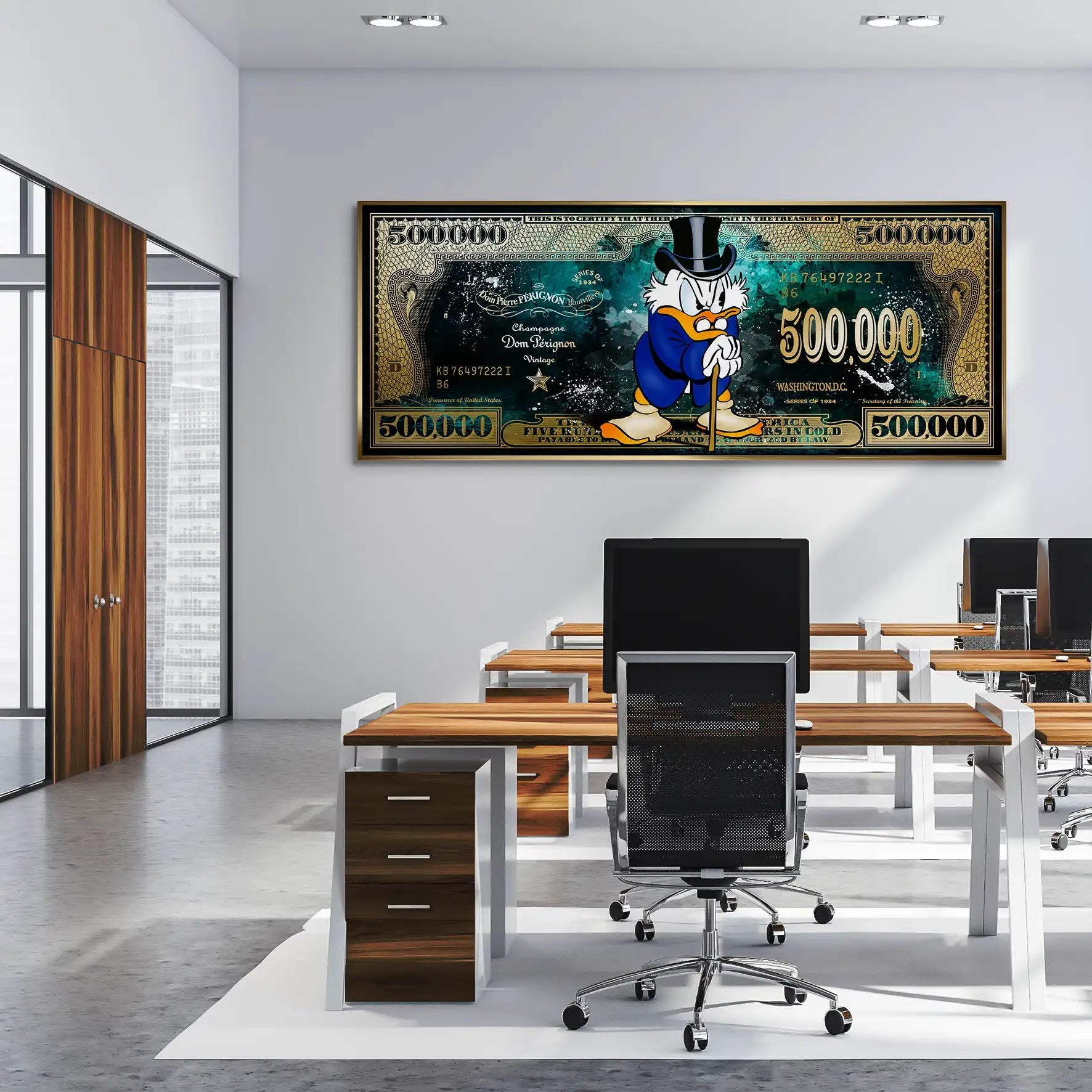 Dagobert Green Scrooge Dollar AluDibond Bild INGALERIE