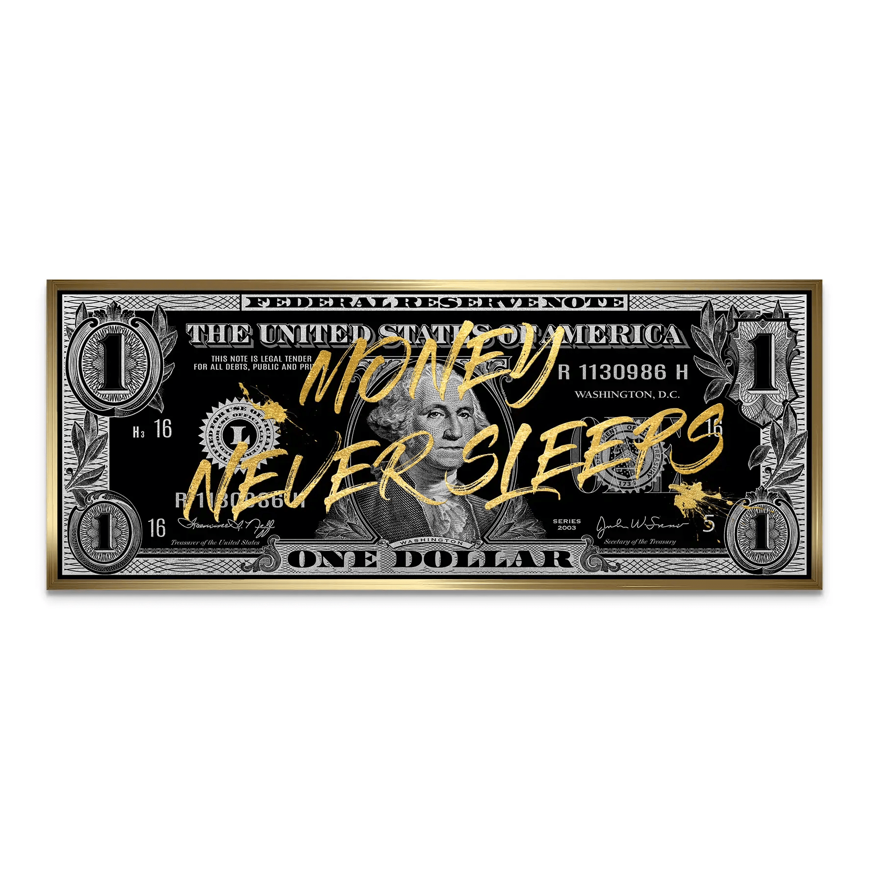 Monney Never Sleeps Dollar Style AluDibond Bild INGALERIE