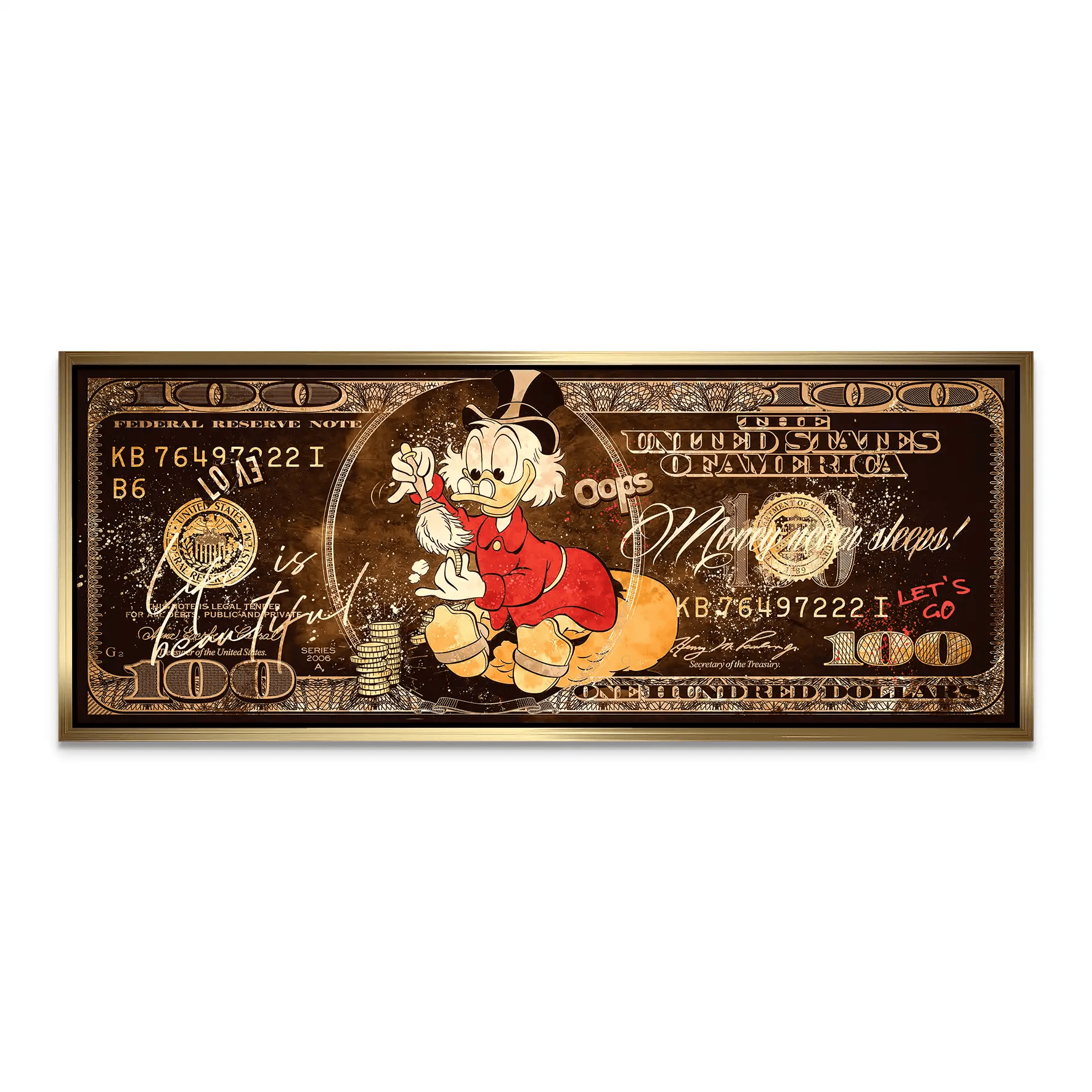 Dagobert Retro Dollar Alu Dibond Bild INGALERIE