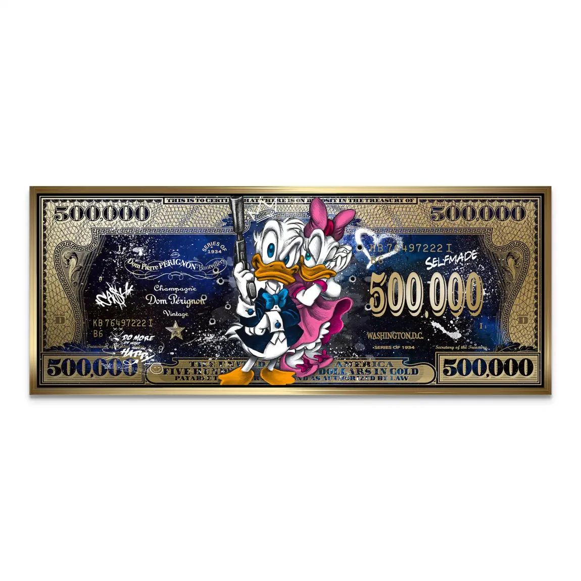 Donald & Daisy Duck Dollar AluDibond Bild INGALERIE