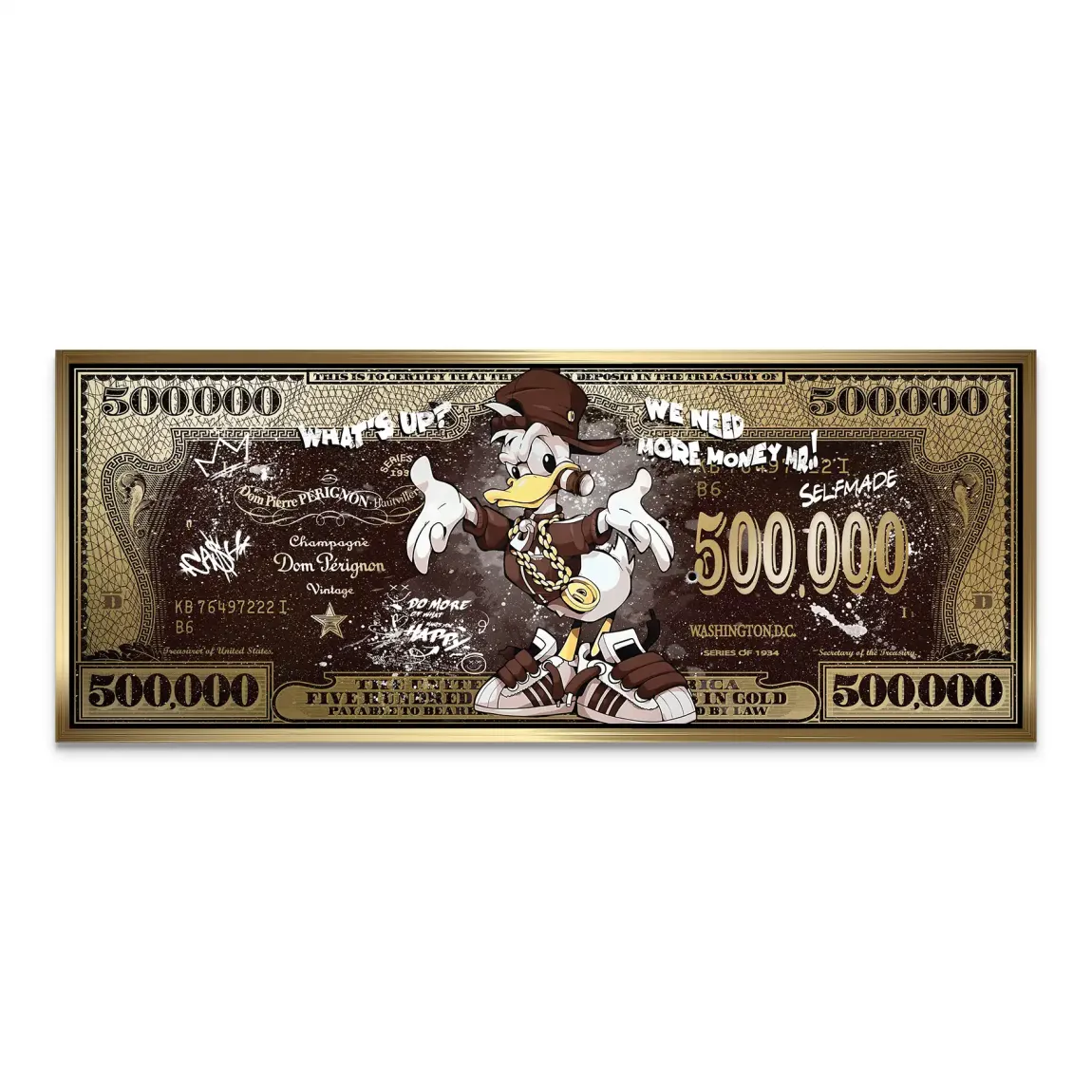 Donald Duck Whats Up Retro Dollar AluDibond Bild INGALERIE