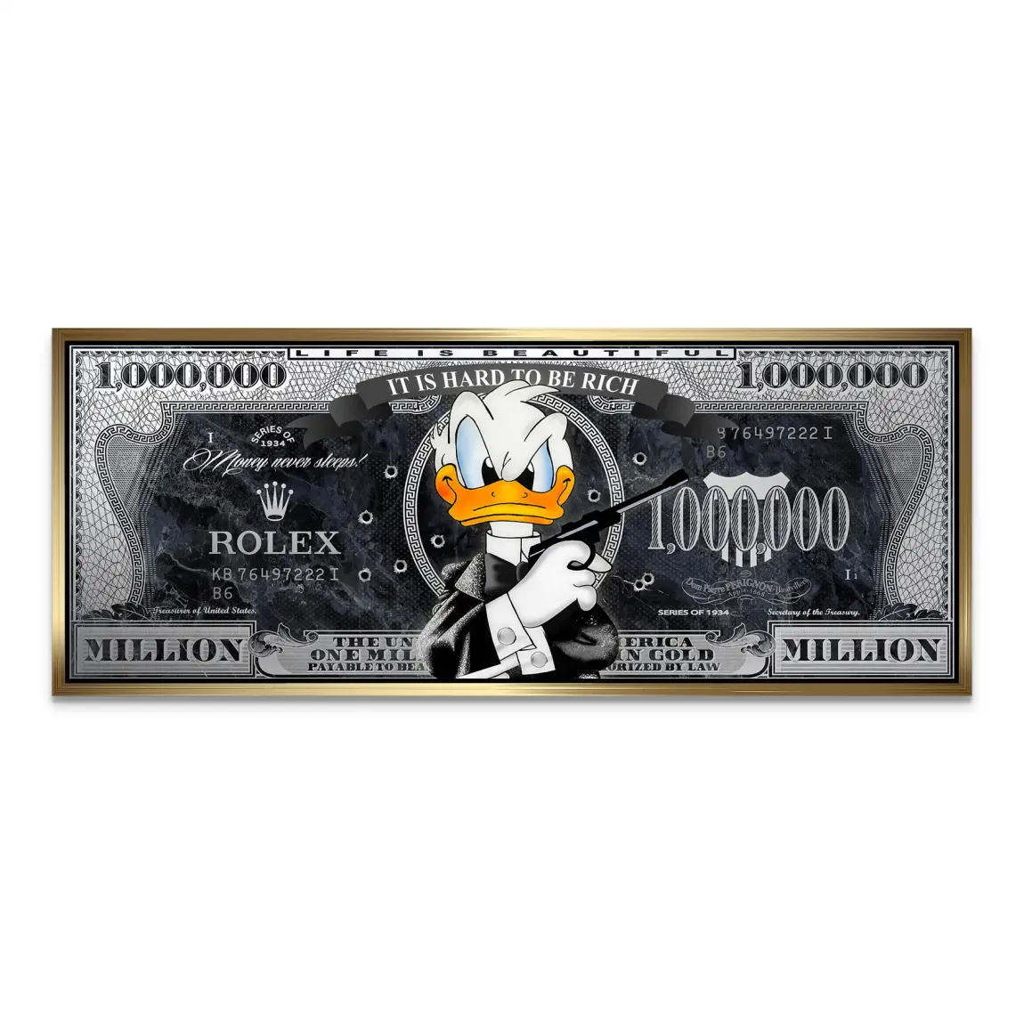 Donald Duck Bond Game Pop Art AluDibond Bild INGALERIE