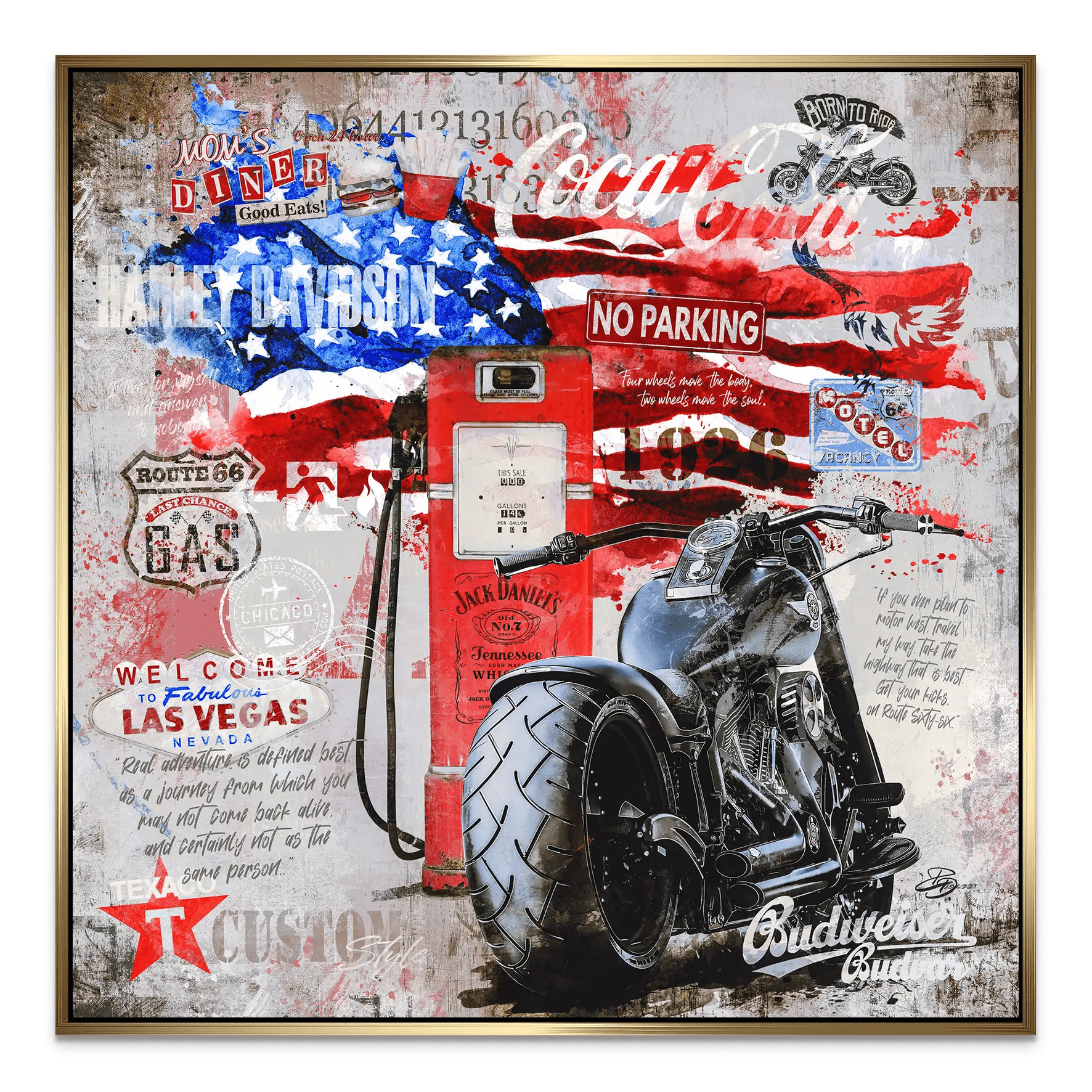 Ride the American Soul – Harley Alu Bild INGALERIE