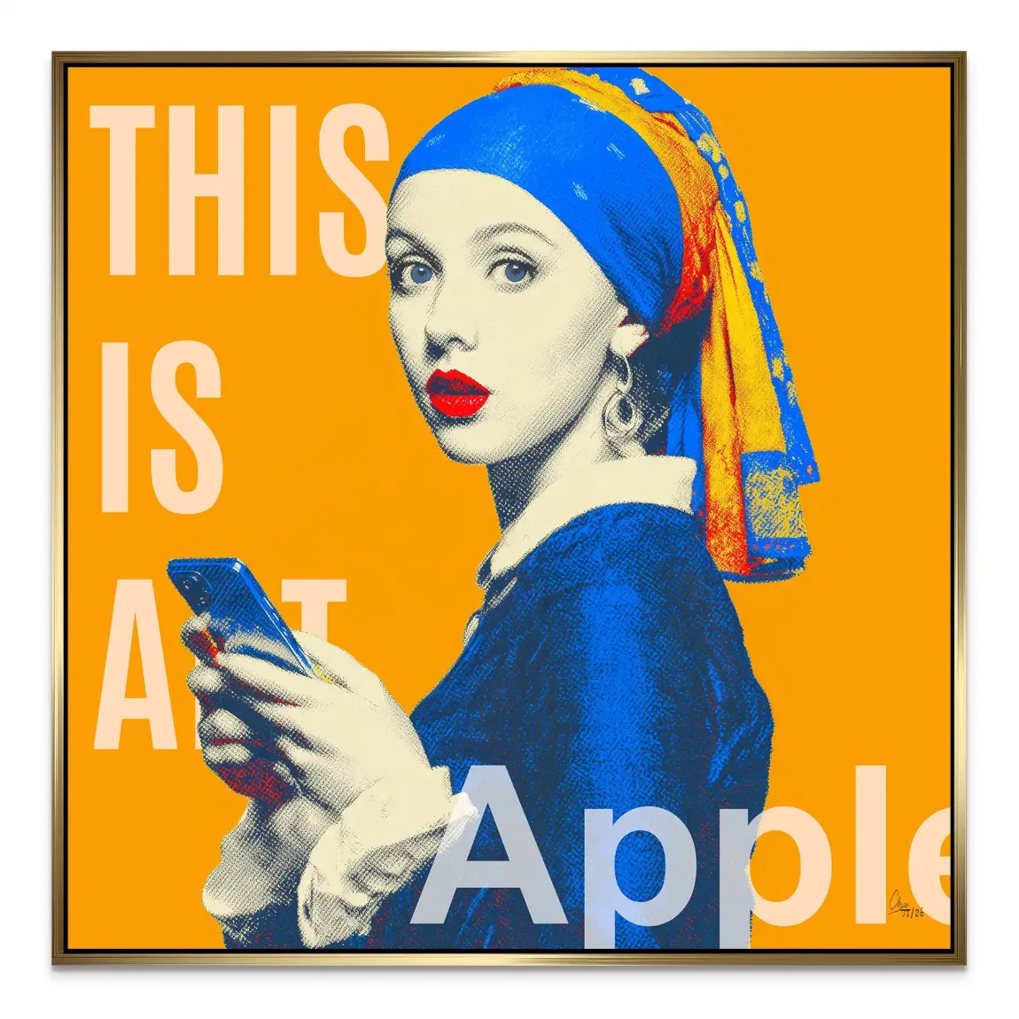 Perlenmädchen Pop Art Alu Dibond Wandbild