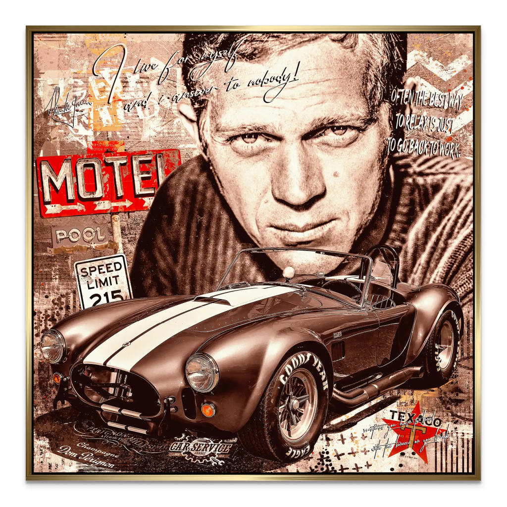 Steve AC Cobra Retro Pop Art AluDibond Bild INGALERIE