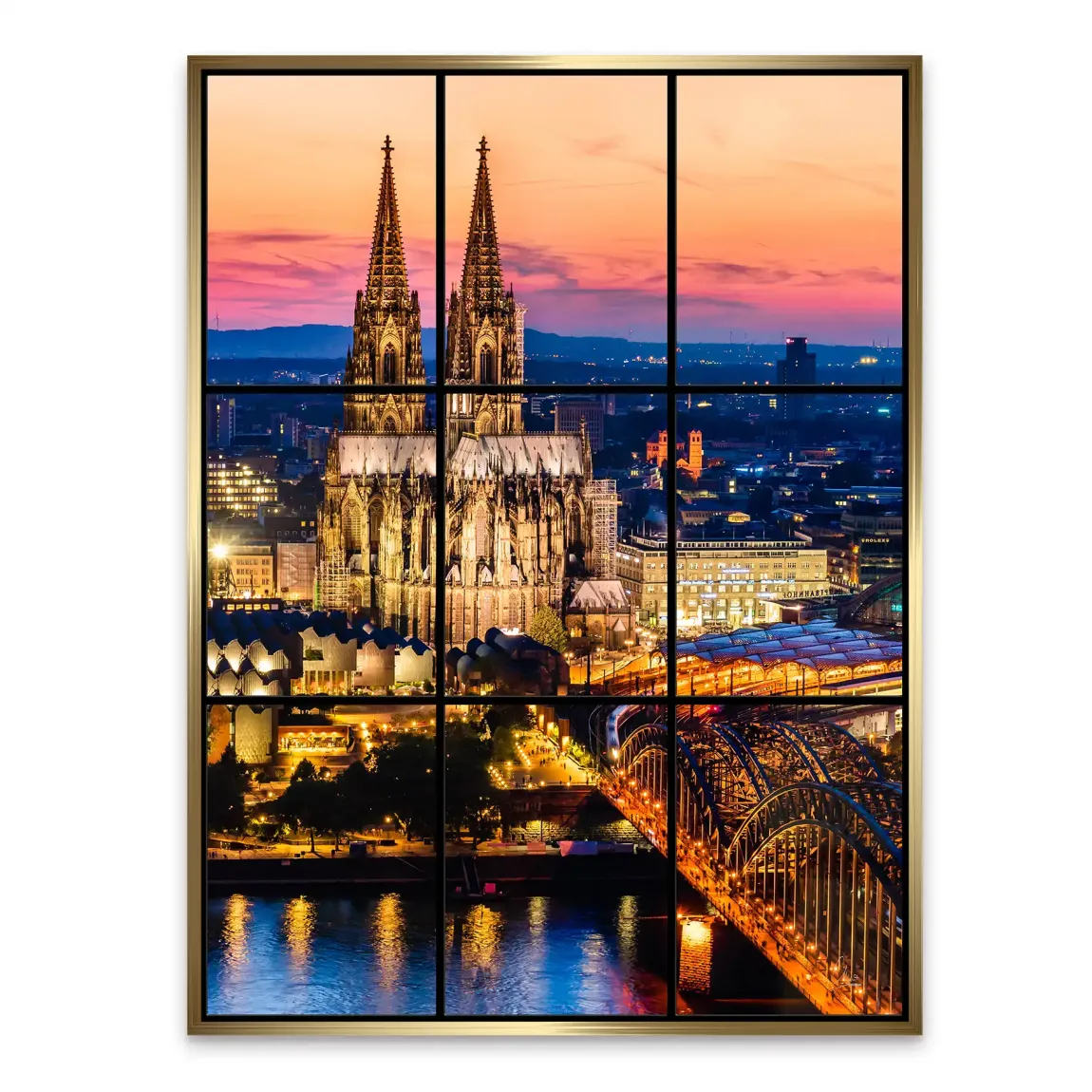 Köln City Lights Alu Dibond Bild