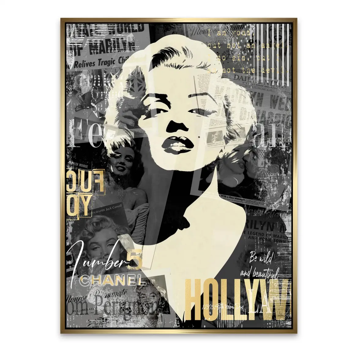 Marilyn Monroe Glamour News Alu Dibond Wandbild