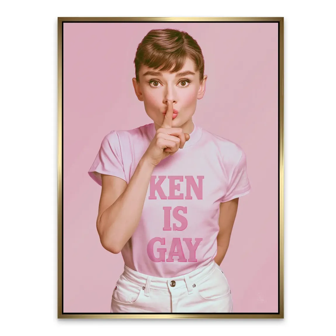 Audrey Hepburn Ken is Gay Alu Dibond Wandbild
