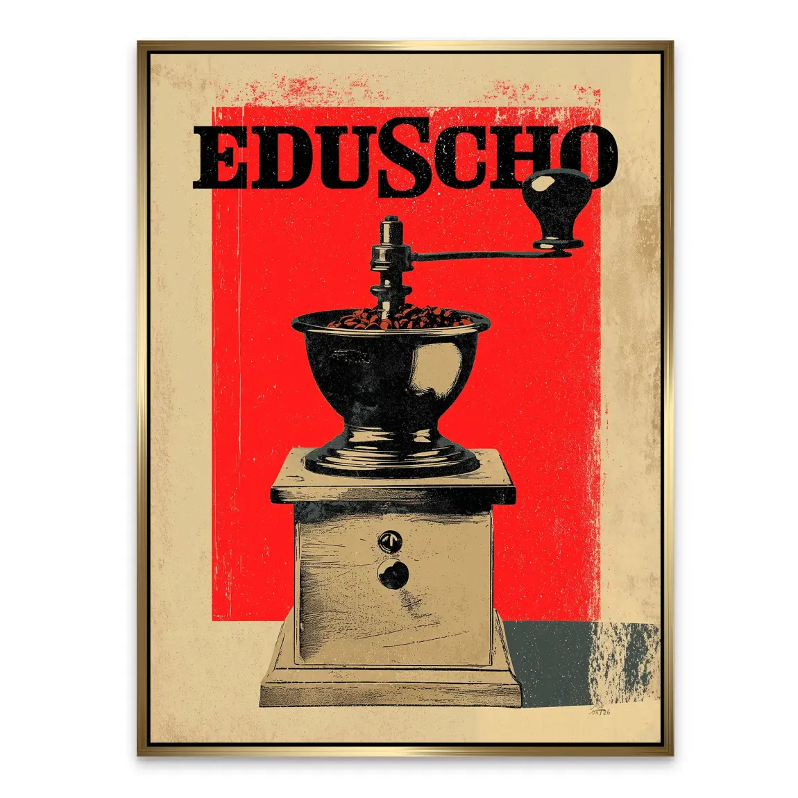 Eduscho Kaffeemühle Alu Dibond Wandbild