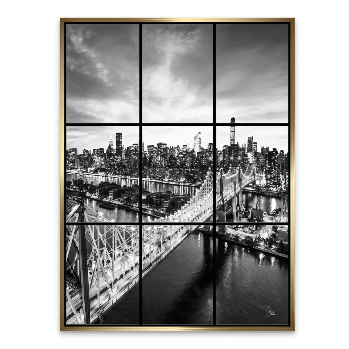 Bridge Lights New York Alu Dibond Bild