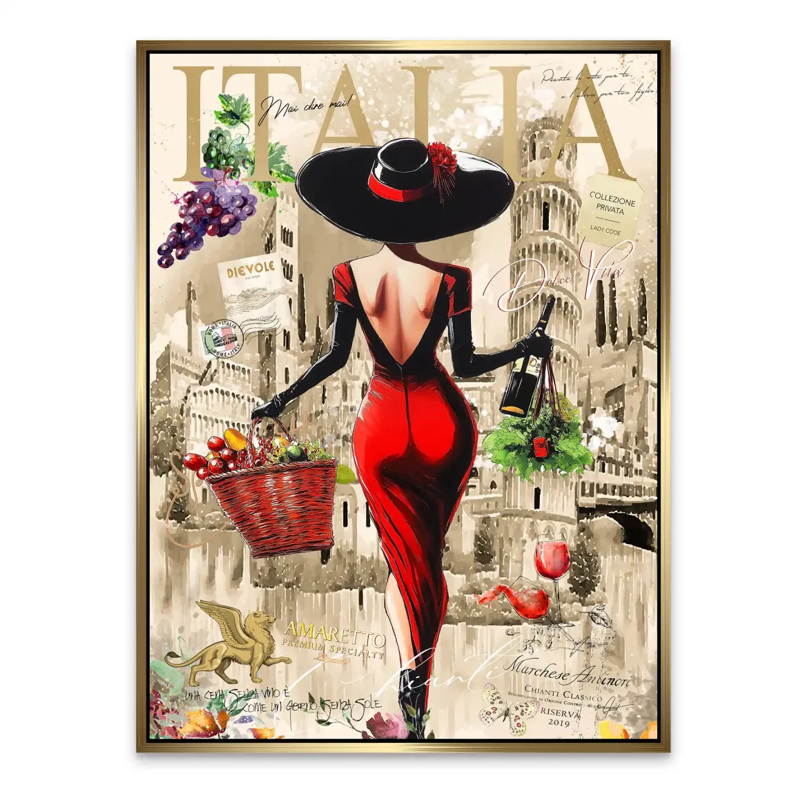 Dolce Vita Rosso Flair Alu Dibond Bild INGALERIE