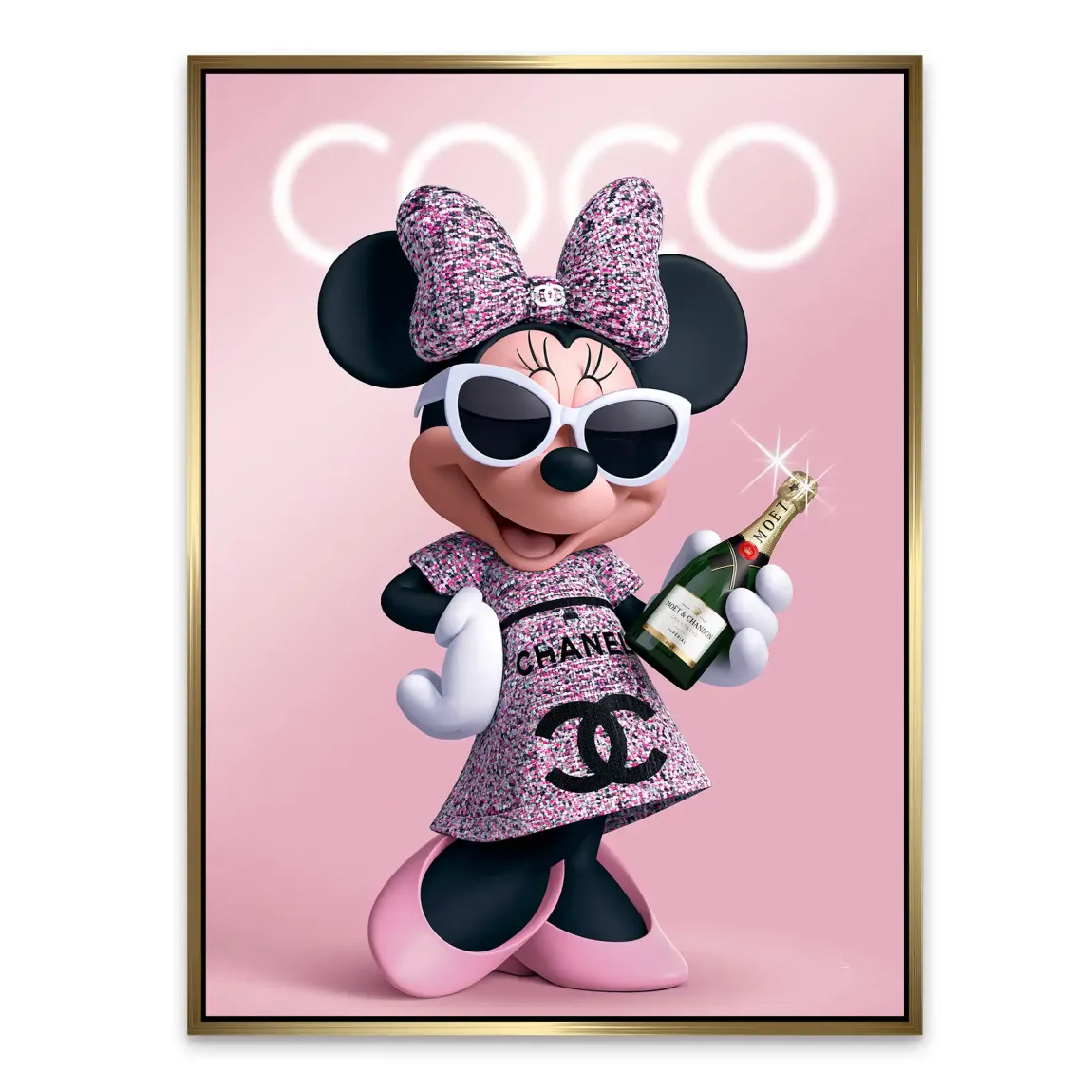 Minnie Maus Moet Alu Dibond Wandbild