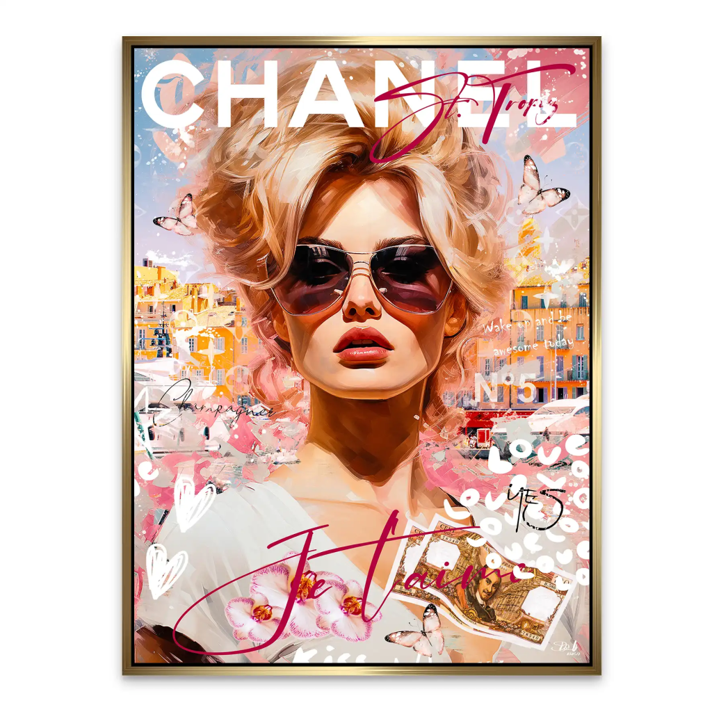 Pop Art Bardot Tropez Summer Aludibond Bild INGALERIE