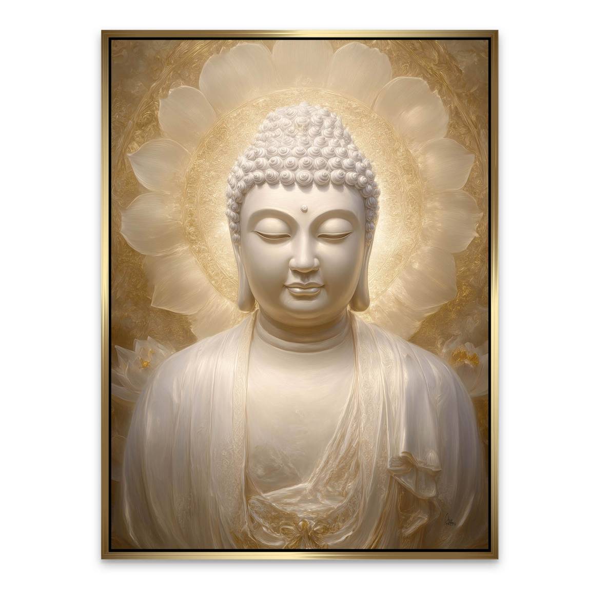 Goldener Buddha Alu Dibond Wandbild
