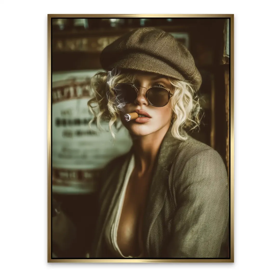 Smoked Confidence Lady Alu Dibond Bild