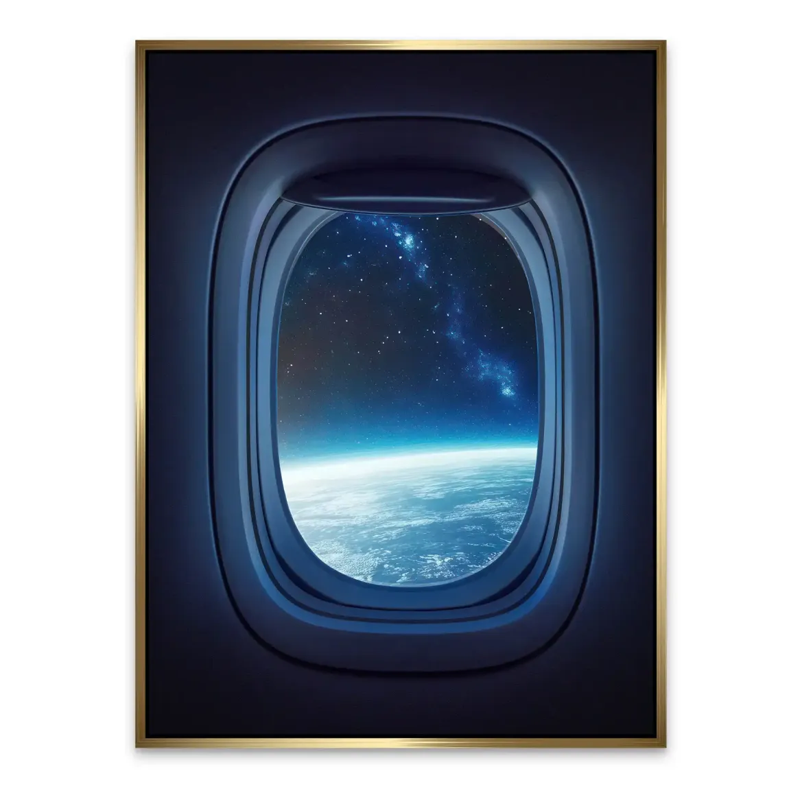 Flugzeugfenster Galaxie Alu Dibond Bild