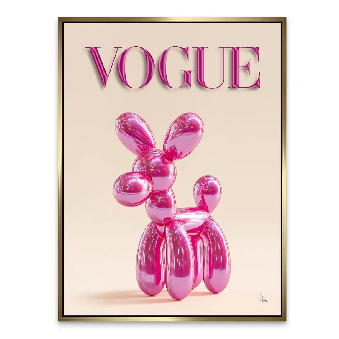 Vogue Hund Alu Dibond Wandbild