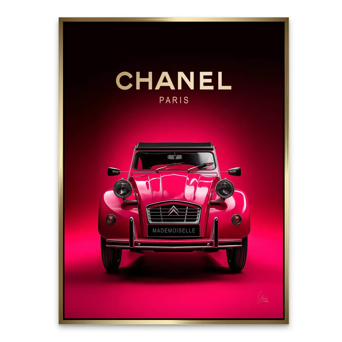 Mademoiselle Chic 2CV Alu Dibond Bild