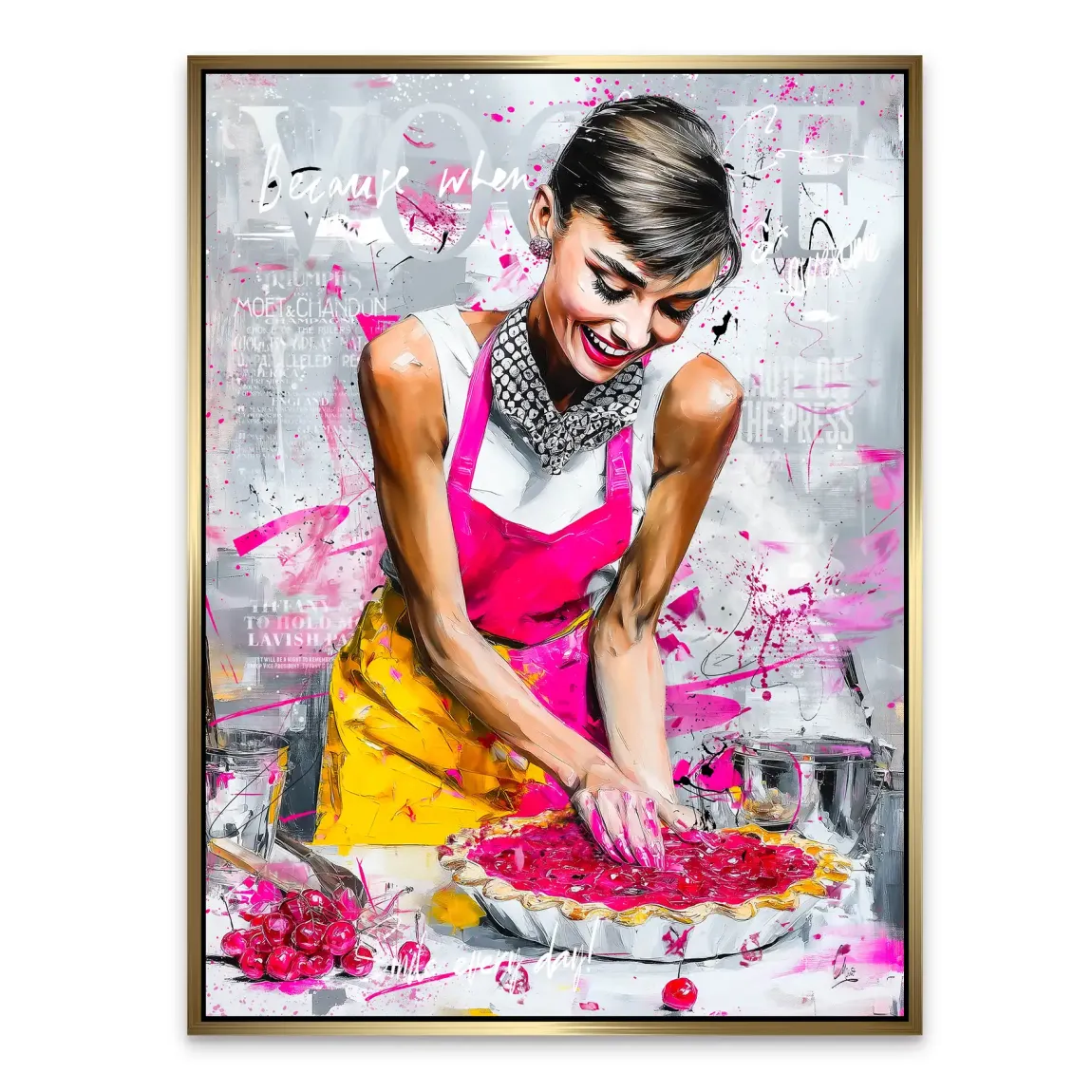 Cherry Bliss Audrey Hepburn Alu Dibond Bild