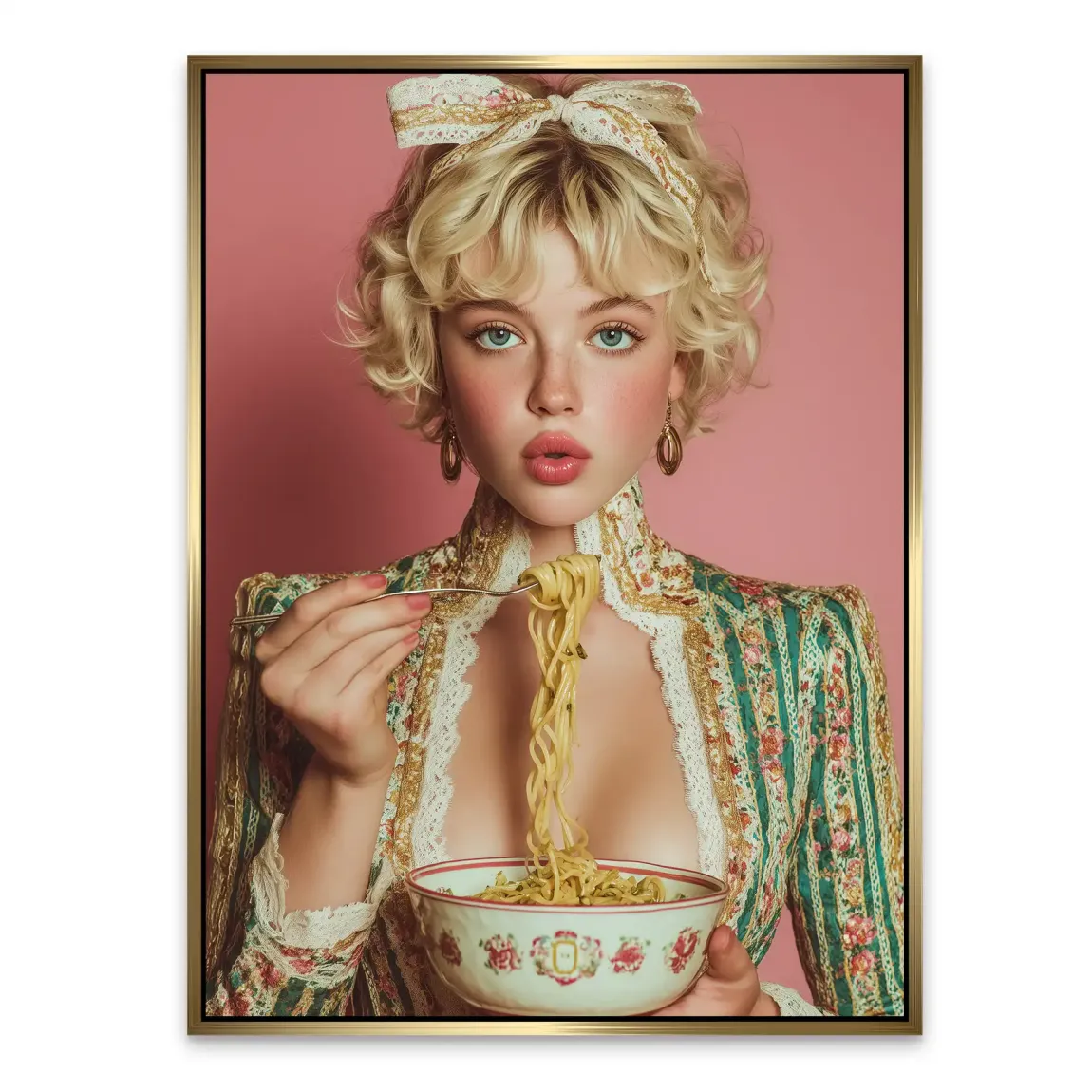 La Dolce Noodle Lady Alu Dibond Bild