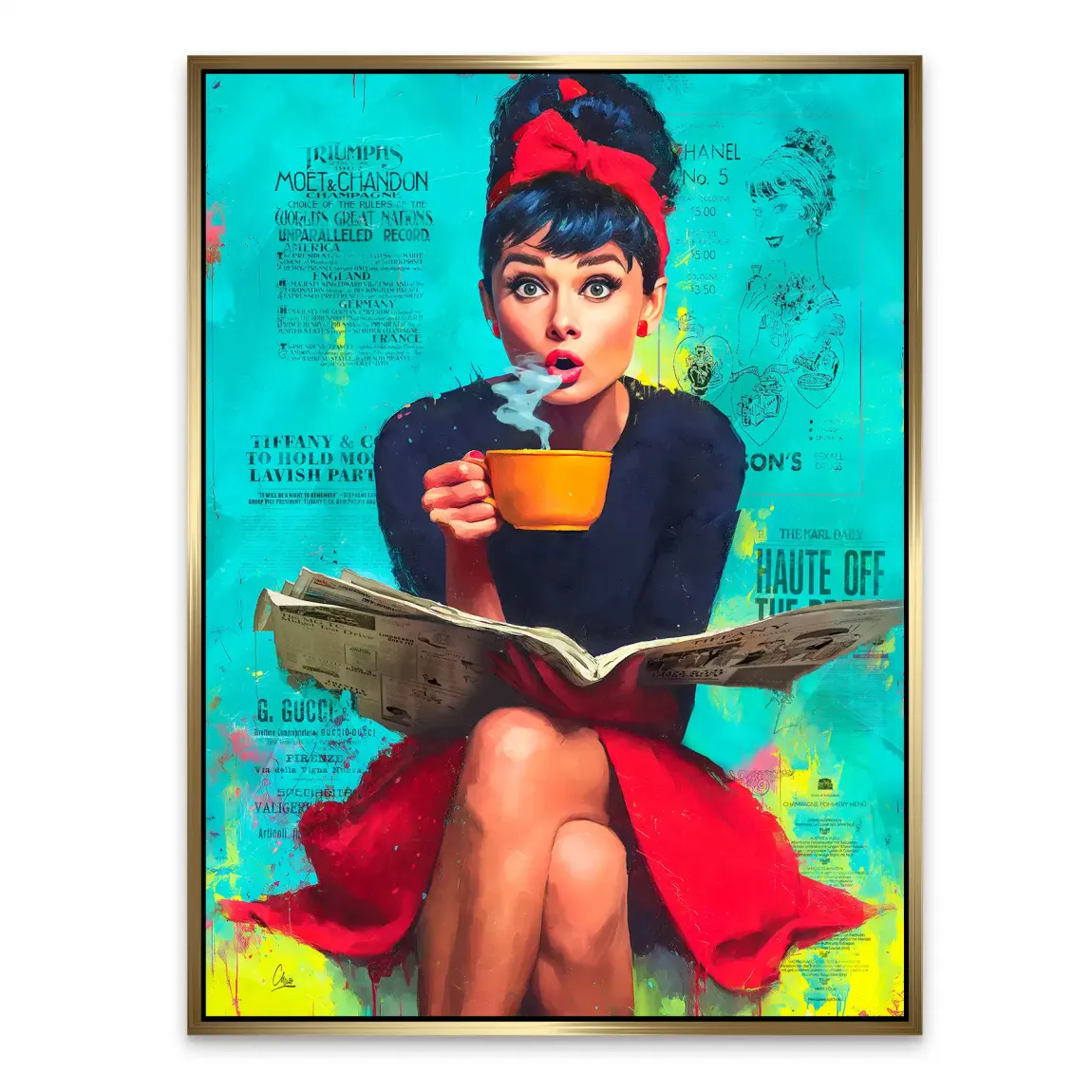 Audrey News Pop Art Alu Dibond Bild INGALERIE