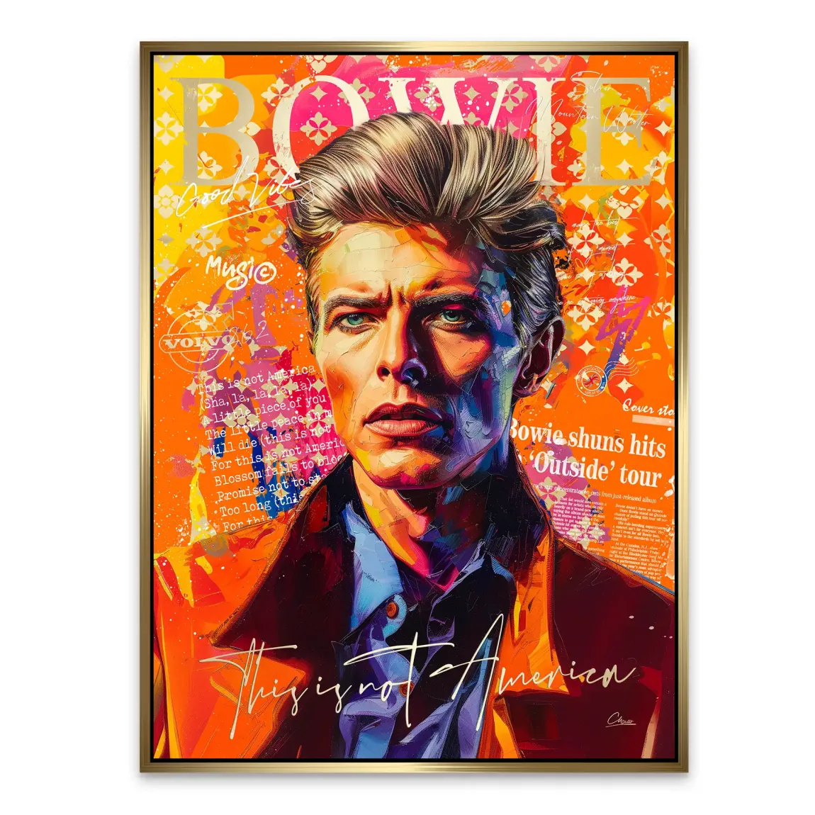 Bowie America Pop Art Alu Dibond Bild INGALERIE