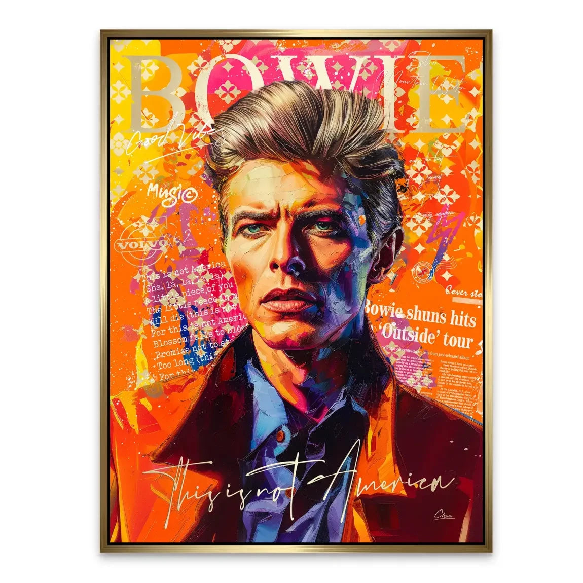 Bowie America Pop Art Alu Dibond Bild INGALERIE
