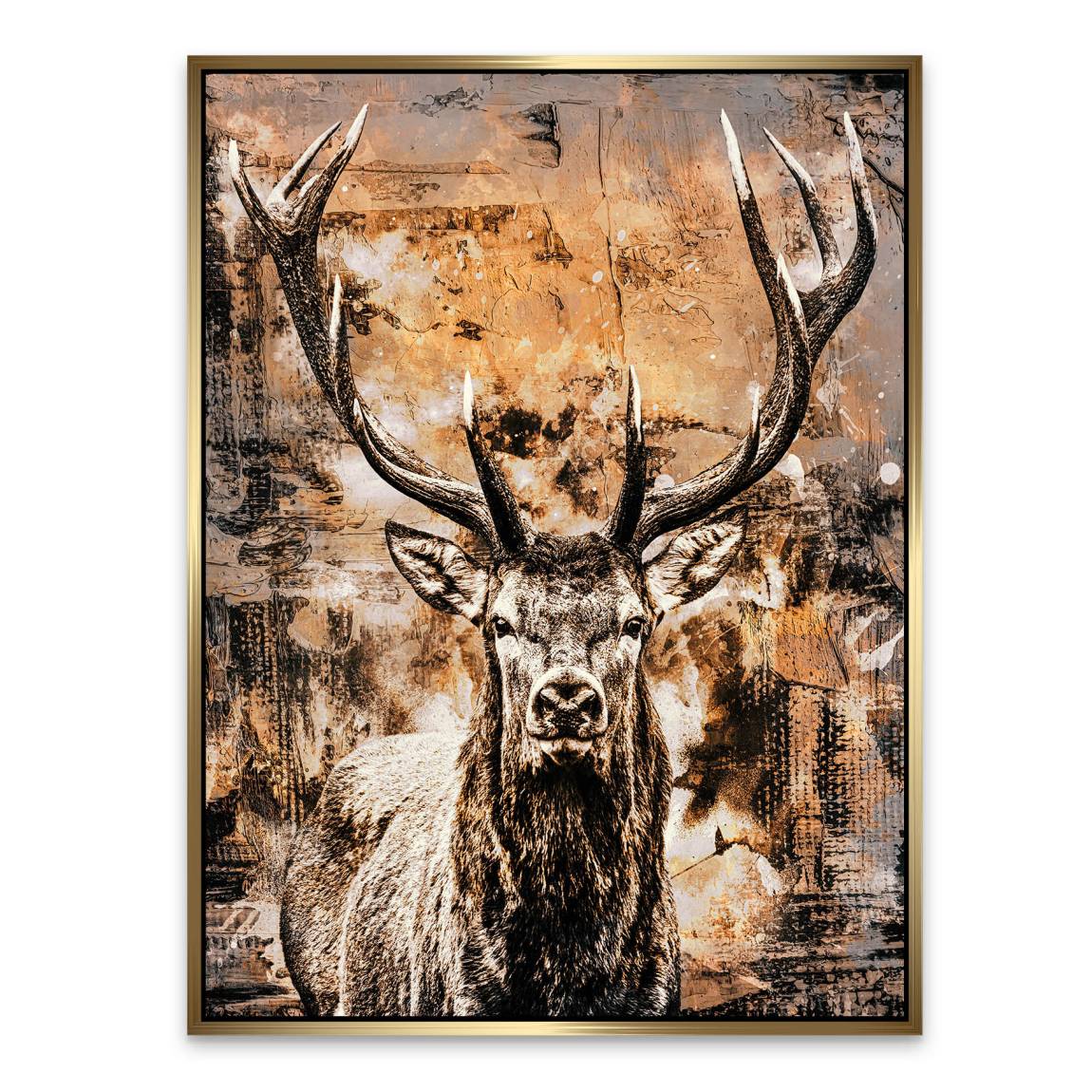 Hirsch Abstrakt Art Alu Dibond Wandbild